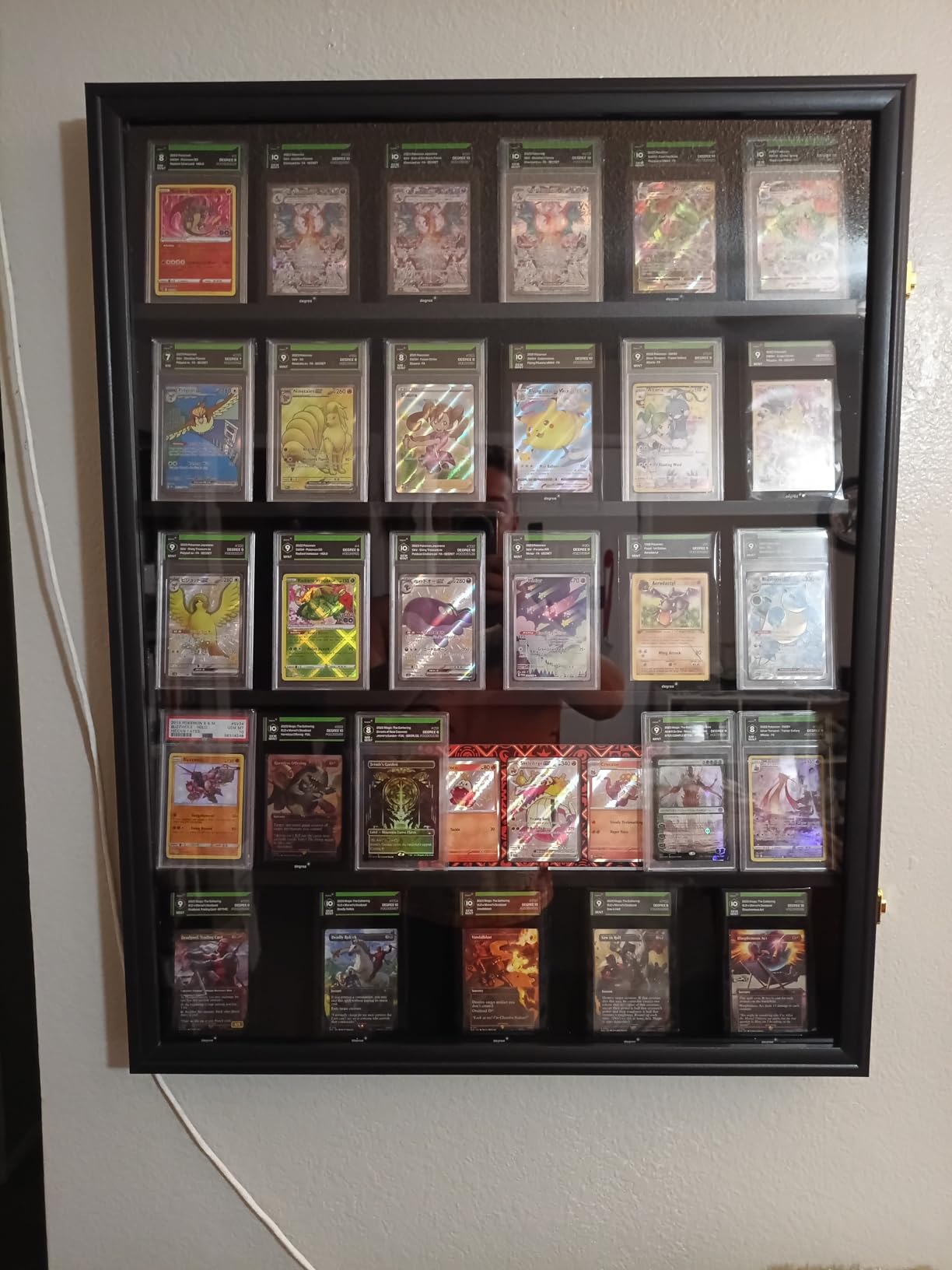 KCRasan 35 Graded Sports Card Display Frame - Card Display Case Lockable | Trading Card Collector Wall Display Holder for Basketball Football Hockey Cards, UV Protection Acrylic, Black customer photo 2