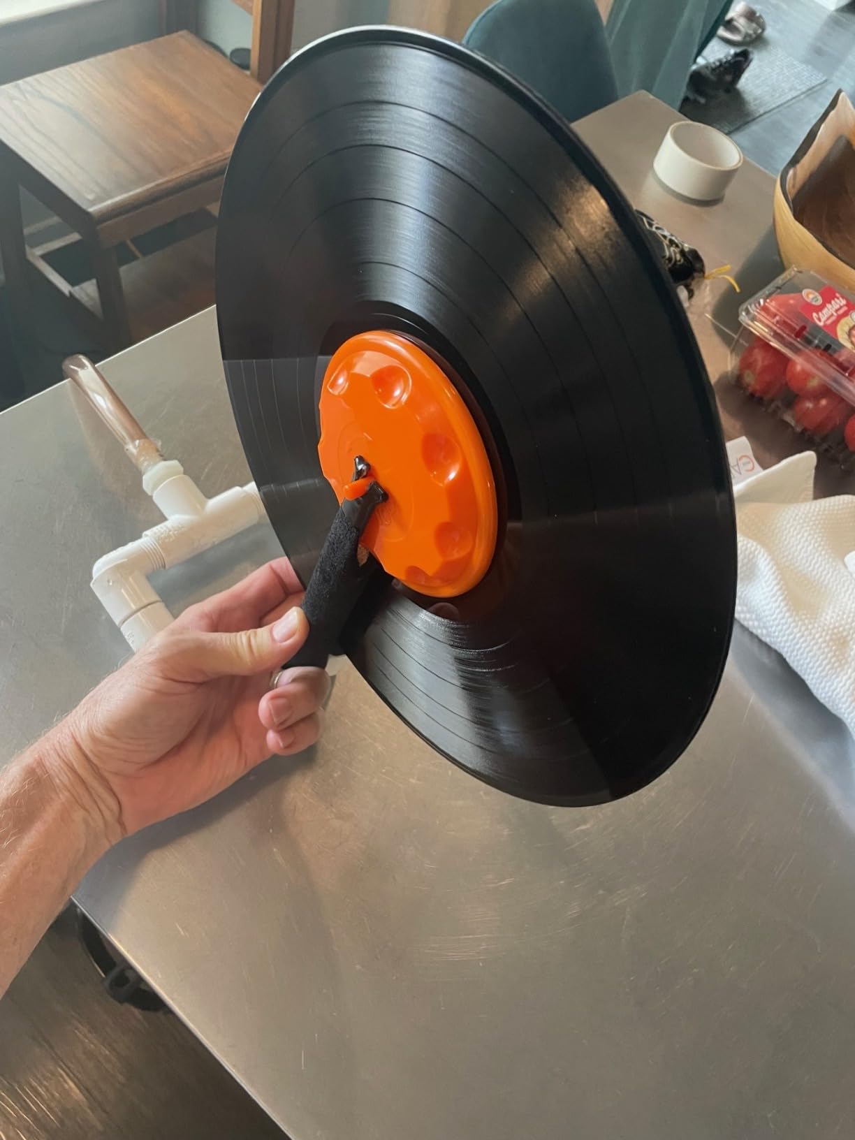 VEVOR Ultrasonic Vinyl Record Cleaner 6L 40kHz Vinyl Ultrasonic Cleaning Machine Knob Control Record Ultrasonic Cleaner 4 Records Vinyl Sonic Cleaner Stainless Steel Tank w/Mechanical Heater & Timer customer photo 1