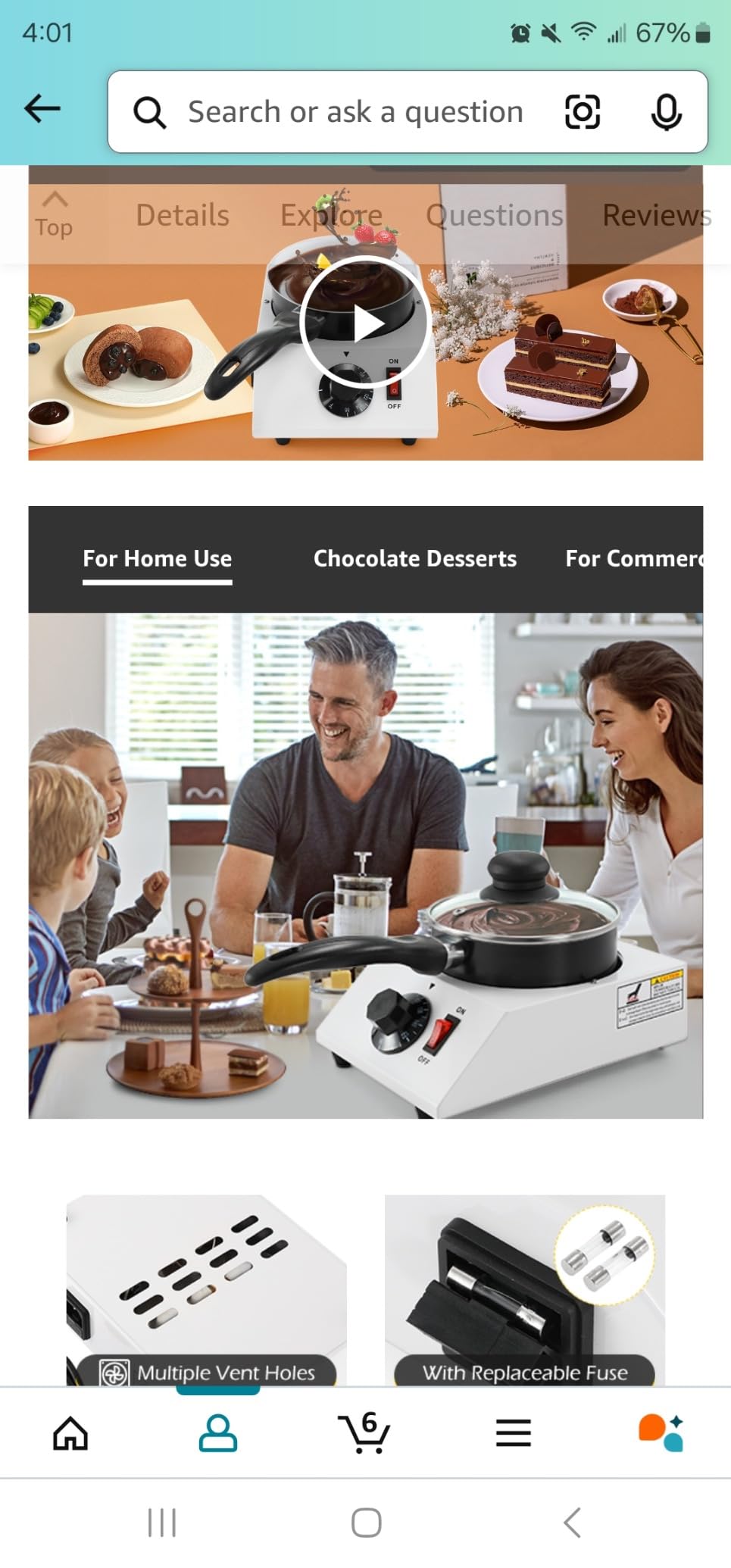 Dyna-Living Chocolate Melting Pot Dual-Pot Chocolate Tempering Machine | 80W Chocolate Melting Warmer customer photo 2