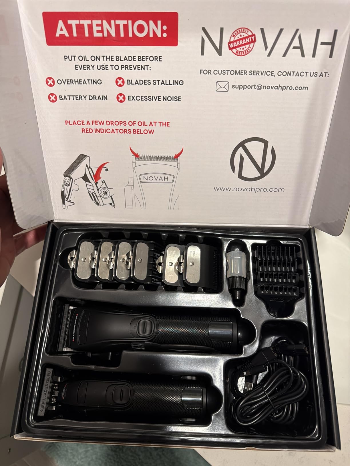 Novah Professional Hair Clippers for Men, Professional Barber Clippers and Trimmer Set, Mens Cordless Hair Clipper for Barbers Haircut Kit Fade customer photo 2