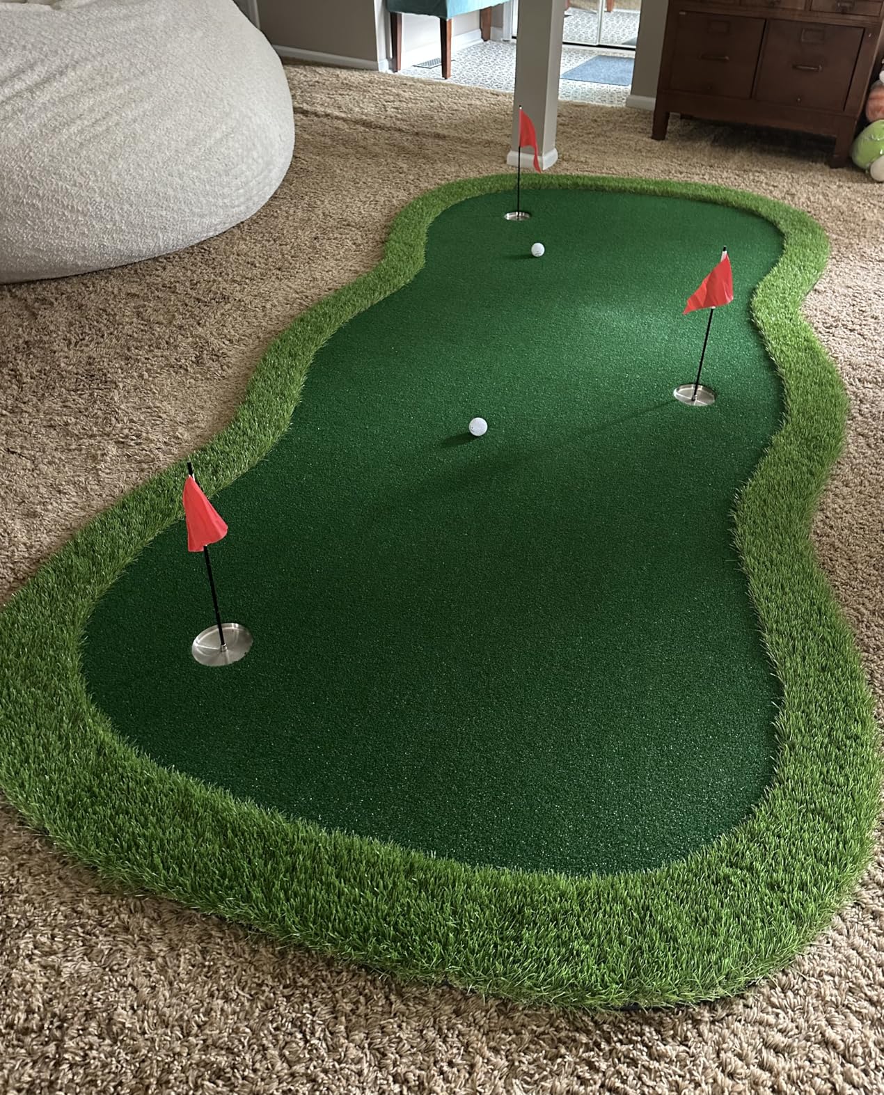 Golf Putting Green, Large Practice Putting Mat for Indoor Outdoor with Movable Cup, Custom Slope Pad customer photo 1