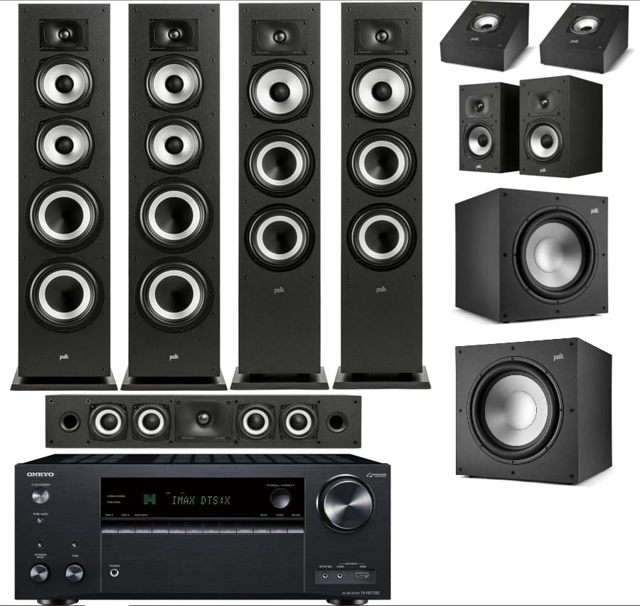 Polk Monitor XT60 Tower Speaker - Hi-Res Audio Certified, Dolby Atmos, DTS:X & Auro 3D Compatible, 1