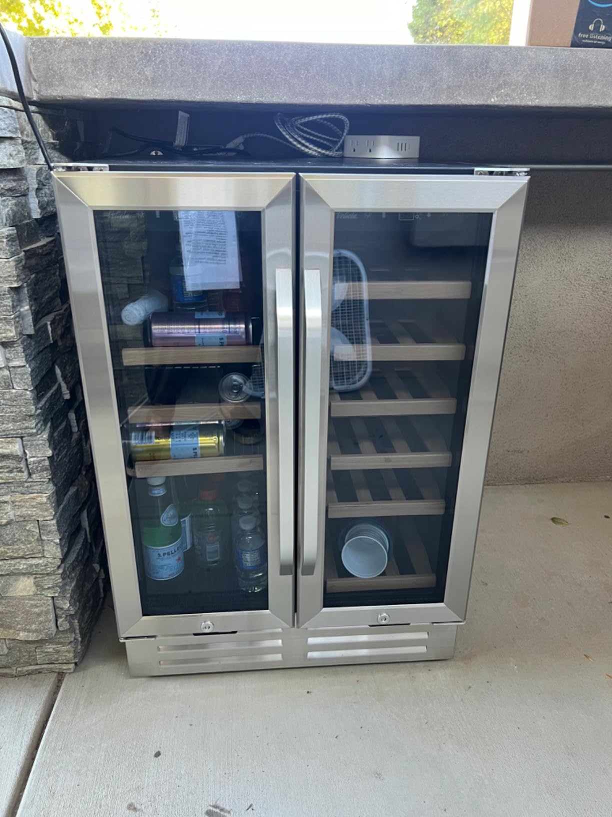 Wine and Beverage Refrigerator, 24 Inch Dual Zone Fridge with Glass Door, Built-In Cooler with Powerful and Quite Cool System/18 Bottles and 88 Cans Capacity Bverage Cooler customer photo 2