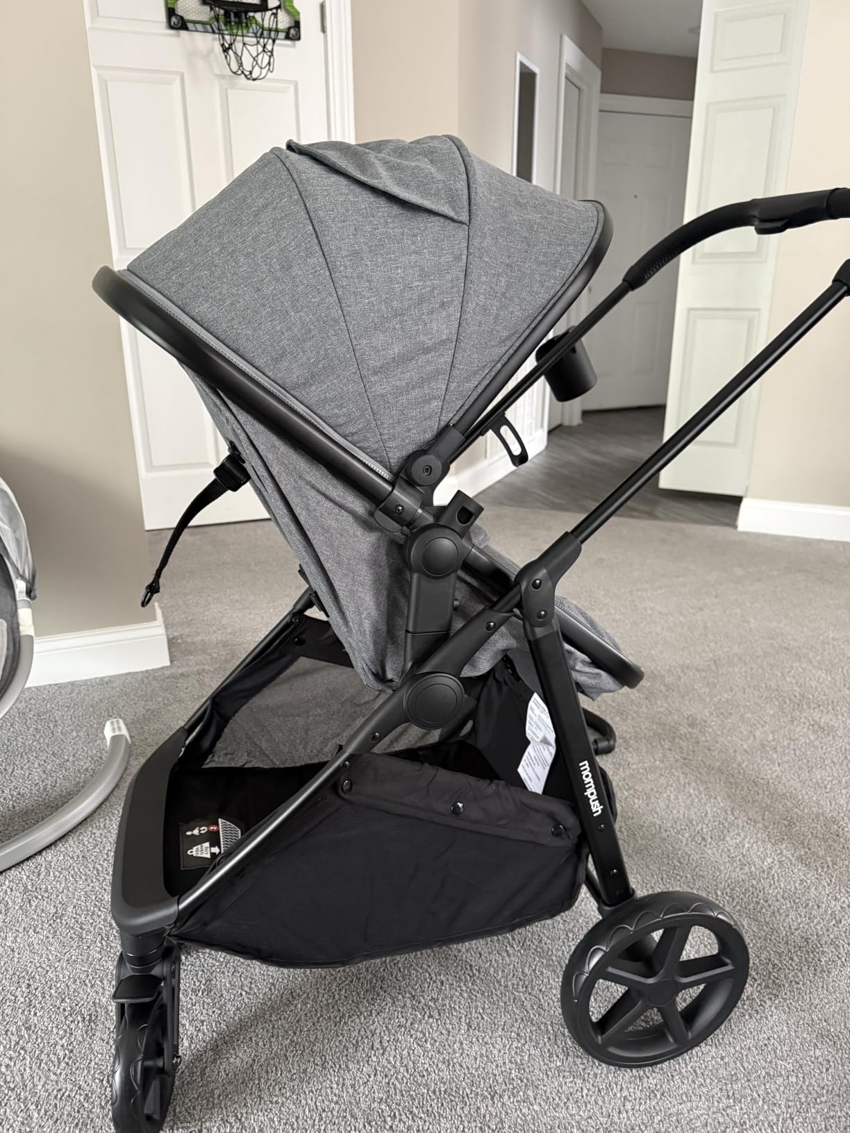 Mompush Wiz 2-in-1 Bassinet Stroller Reversible Seat, One-Hand Fold, Khaki | Newborn to toddler, large wheels with suspension, multi-position recline, UPF 50+ canopy, large basket, cup holder included customer photo 2