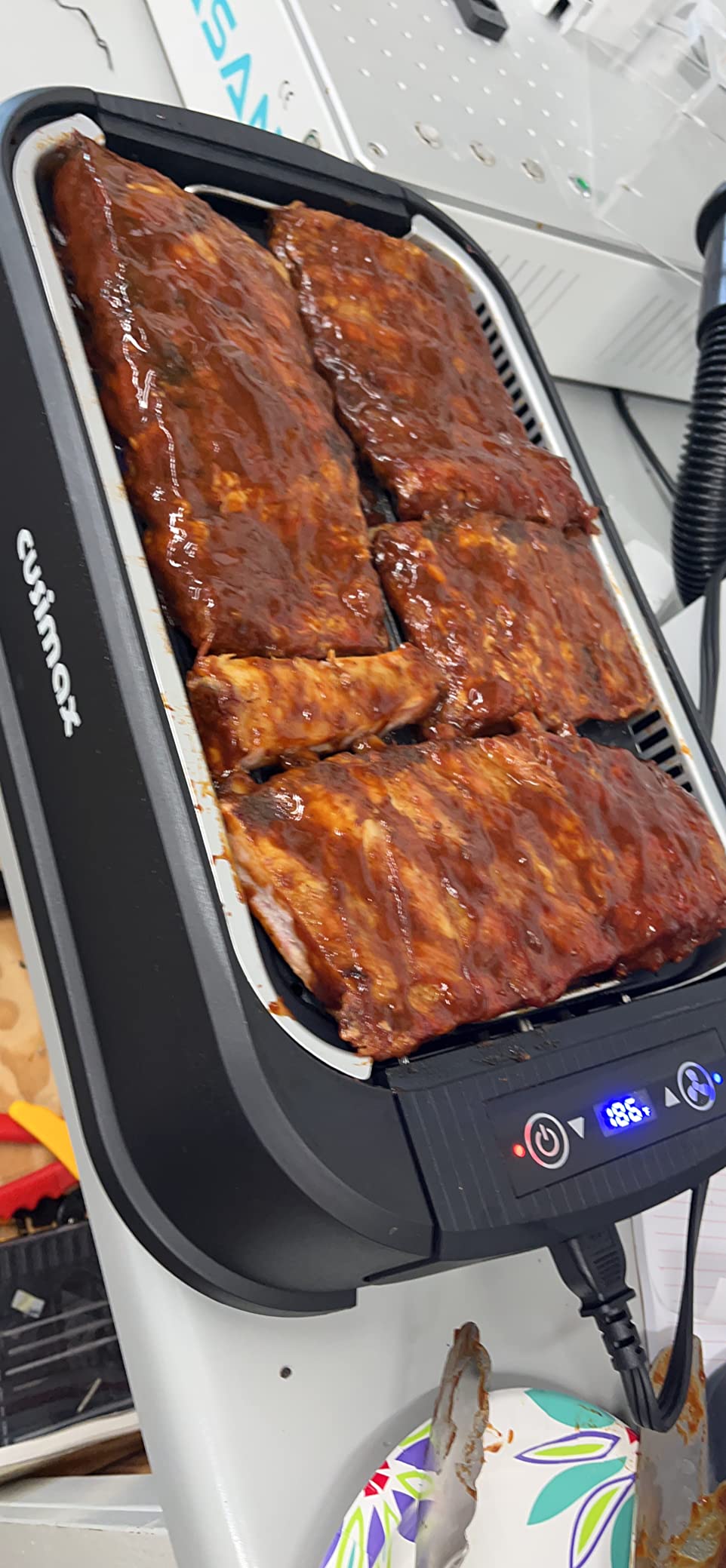 Smokeless Grill Indoor, CUSIMAX Electric Grill, 1500W Indoor Grill, Black | Portable Korean BBQ Grill with Smart LED Display & Tempered Glass Lid, Non-stick Removable Plate, Dishwasher Safe customer photo 1