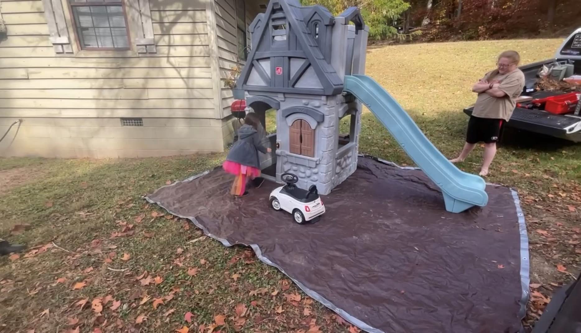 Step2 Enchanting Adventures 2-Story Kids Playhouse, Outdoor Playhouse with Kitchenette & Slide, Rock Climbing Wall, Made of Durable Plastic, For Toddlers 4-8 Years Old customer photo 1
