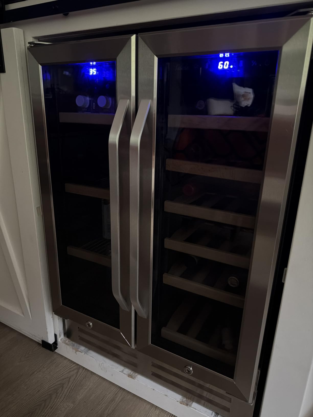 24 Inch Upgraded Dual Zone Wine and Beverage Refrigerator Cooler | Glass Door, Under Counter or Freestanding Beverage Fridge with Large Capacity, Advanced Cooling System customer photo 1