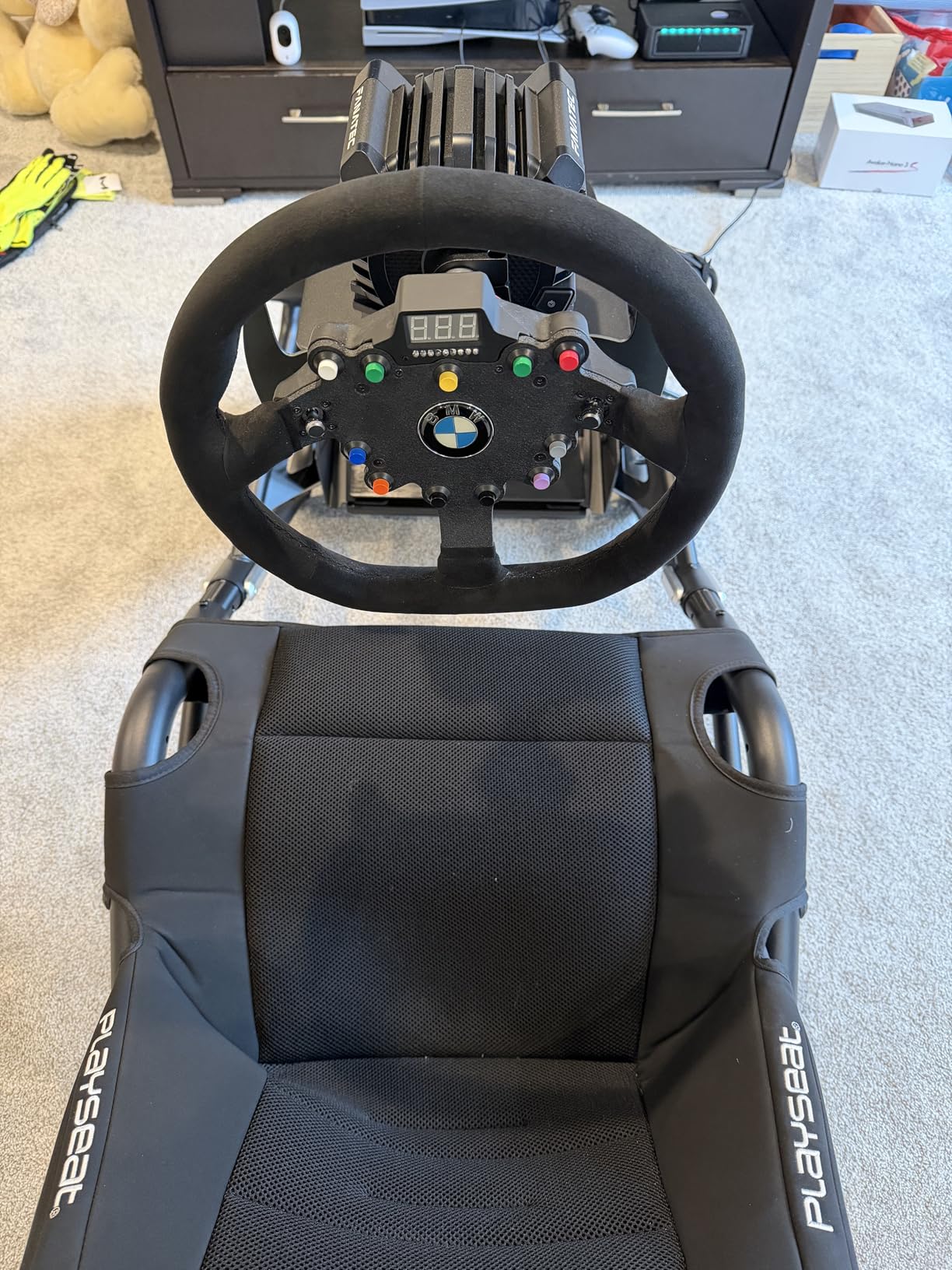 PLAYSEAT Trophy Sim Racing Cockpit | High Performance Racing Simulator Cockpit | Supports Direct Drive | Compatible with All Steering Wheels & Pedals on the Market | Supports PC & Console | Black customer photo 2