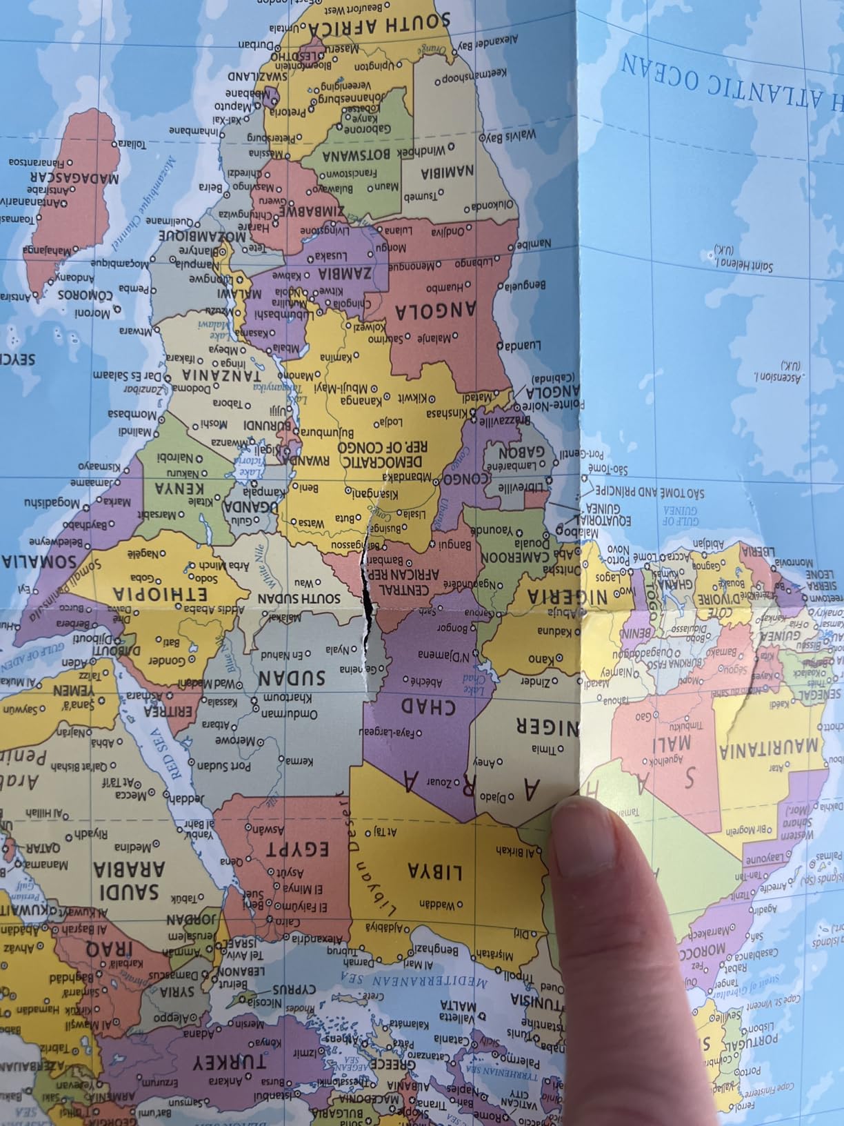 World Map Poster 24x33in - Political Write-On Wipe-Off, US Reverse, Gloss | 24x33in, 100lb gloss, Write-on wipe-off, US map on reverse, Labels all countries, 2026 updated borders customer photo 2