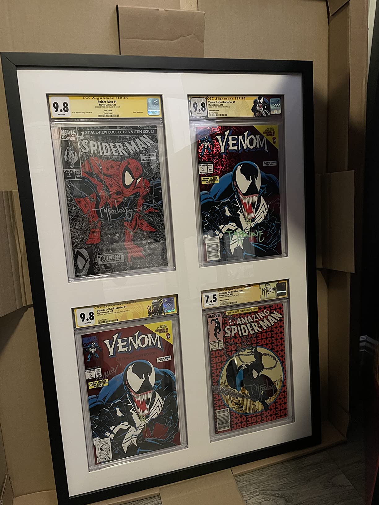 CountryArtHouse Black Comic Book Solid Wood Frame with Black Mat - 1 Opening to Display 1 CGC, CBCS or PGX Graded Comic Book - with UV Acrylic, Backing & Hardware customer photo 1