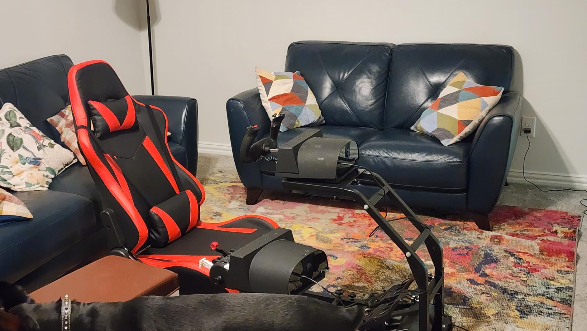 Dardoo G29 Adjustable Gaming Sim Cockpit With Red Seat Fit for Logitech G920 G923, for Thrustmaster T300 Racing Steering Wheel Stand, Not Including Steering Wheel Pedal and Handbrake customer photo 2