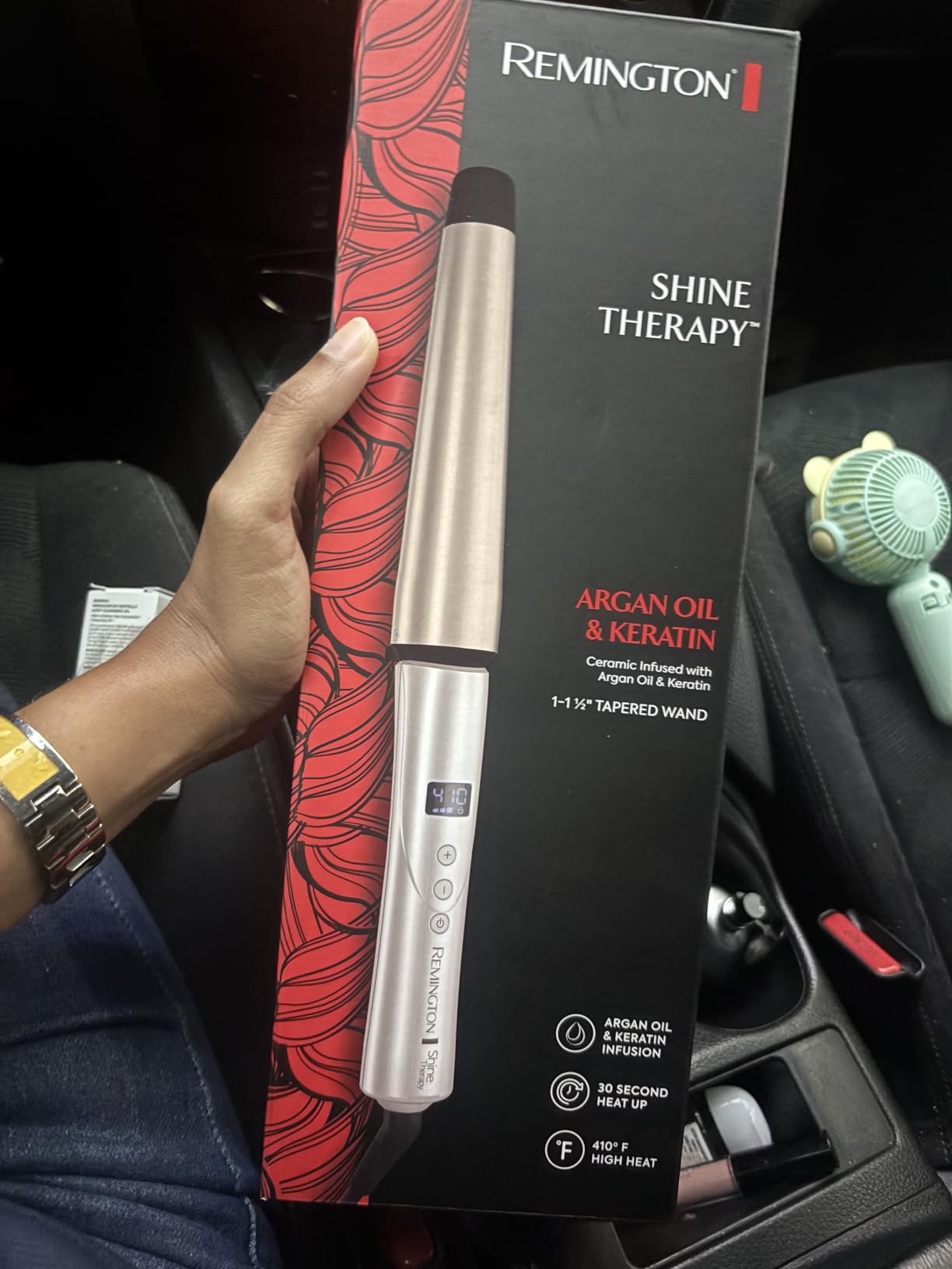 Remington Shine Therapy Curling Wand, 1 Inch, Argan Oil & Keratin | Argan Oil and Keratin infused, Straight Barrel for Loose Waves, Includes Heat Glove, Ceramic Technology for Smooth Shine customer photo 1