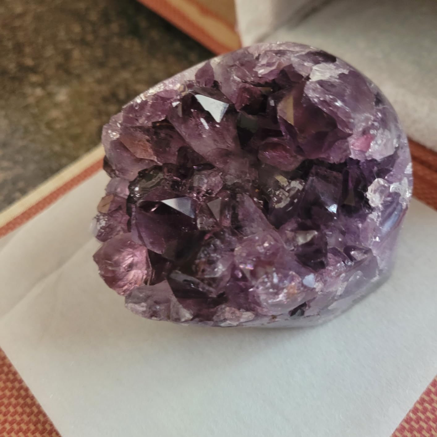 Natural Deep Purple Amethyst Crystal Geode from Uruguay 0.5-1 lb, A Grade Amethyst Cluster, Premium Gift Box for Collectors Reiki Healing Positive Energy customer photo 1