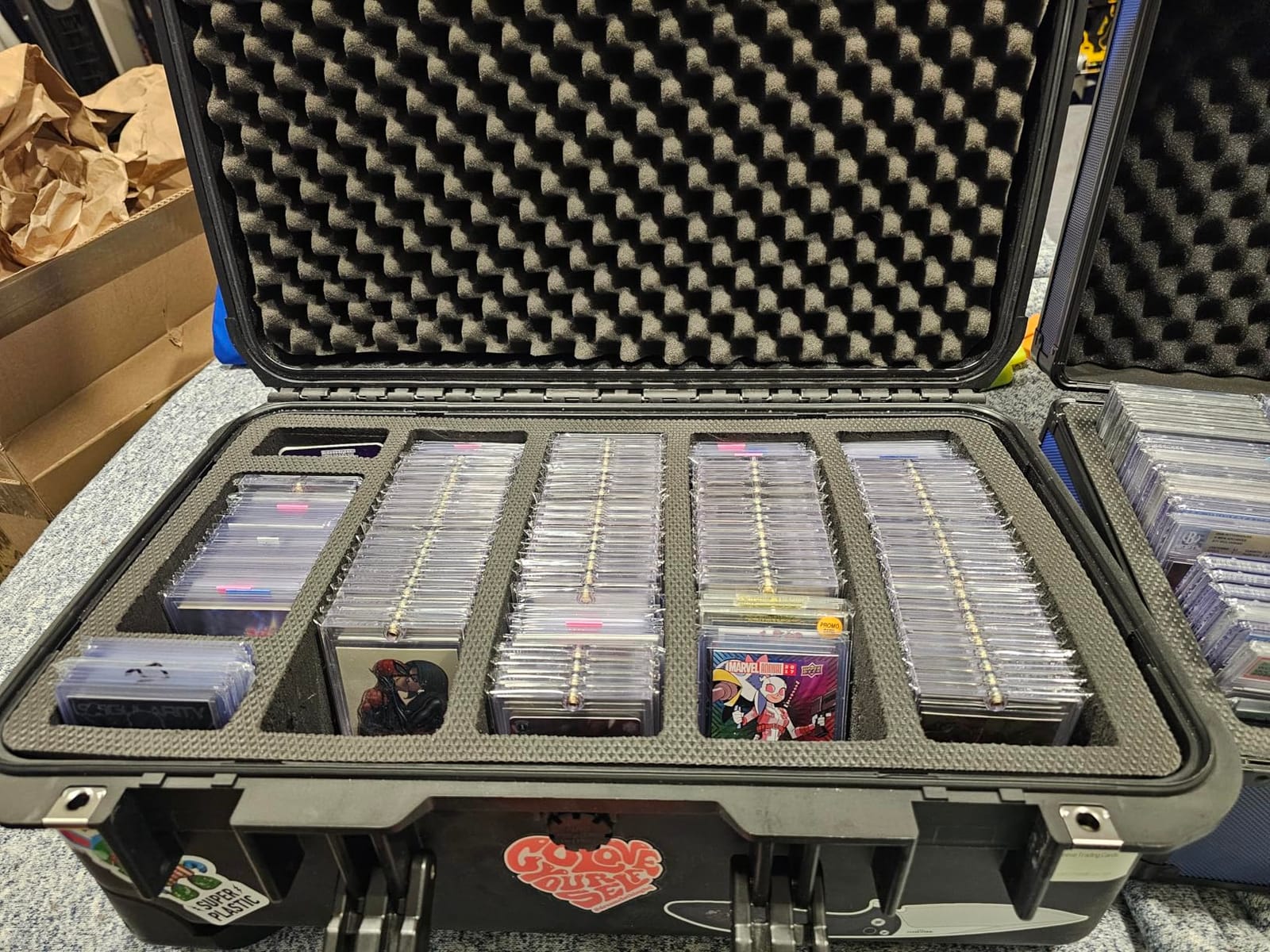 SLAB ARMOR 4 Row Graded Card Storage Box PSA Slab Case For Graded cards Hold 160+ Slabs Graded Card Case PSA Graded Card Storage Sports Baseball Card Collector Gifts TSA approved lock (BLACK) customer photo 1
