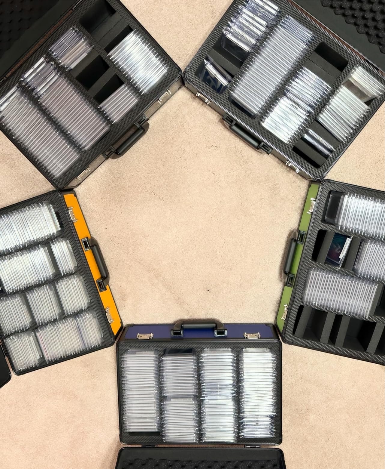 SLAB ARMOR 4 Row Graded Card Storage Box PSA Slab Case For Graded cards Hold 160+ Slabs Graded Card Case PSA Graded Card Storage Sports Baseball Card Collector Gifts TSA approved lock (BLACK) customer photo 2