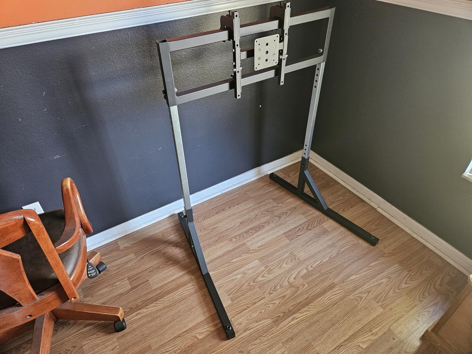 Monitor Mount Floor Stand for Racing and Flight Simulators | for Monitors up to 100x100mm VESA, 24, 27, 32, 34, 37, 49 Ultra Wide customer photo 1