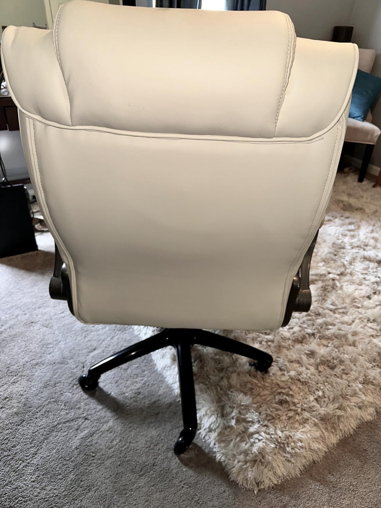 High Back Office Chair, Ergonomic Executive Computer Desk Chair | Flip Arms, Adjustable Built-in Lumbar Support, Thick Padded, Strong Metal Base, Quiet Wheels Work Chairs for Long Hours customer photo 2