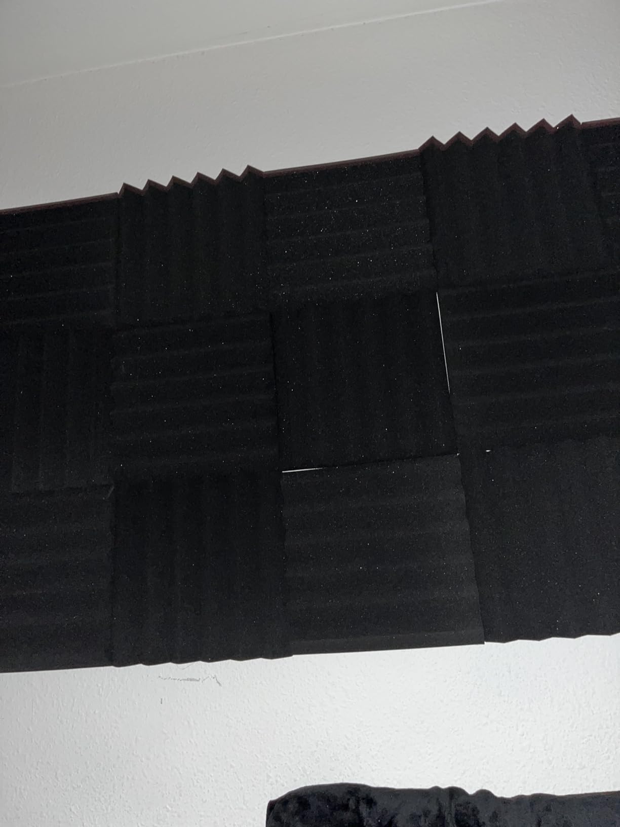 GUERRI Sound Proof Foam Panels - 12 x 12 x 2 Inches 36 Pack Wedges Acoustic Foam Panels Sound Proofing Padding for Walls and Ceiling High Density Foam Studio Foam (Black) customer photo 2
