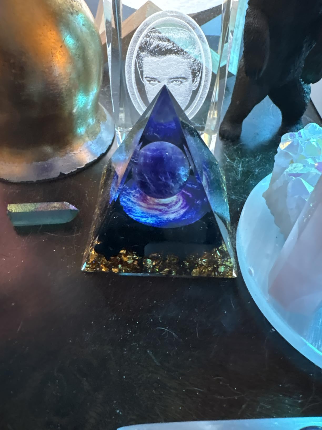 Hopeseed Orgone Pyramid for Positive Energy, Orgonite Amethyst and Obsidian Healing Crystal Pyramids for Reduce Stress Chakra Reiki Healing Meditation Attracts Lucky and Success customer photo 1
