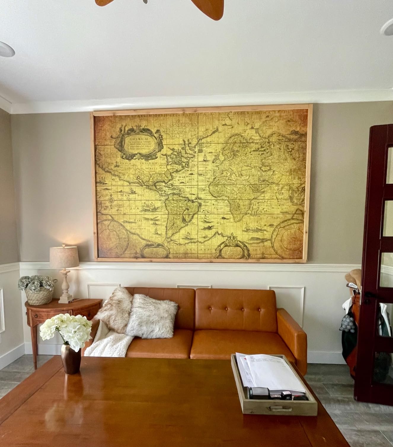 wall26 Antique Monochrome Vintage Political World Map Wallpaper Wall Mural, Removable Sticker, Home Decor - 66x96 inches customer photo 2
