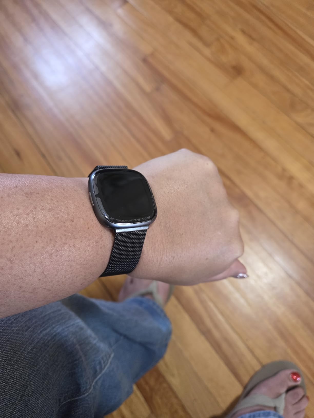 Fitbit Sense 2 Health and Fitness Smartwatch - Lunar White/Platinum | with Stress and Sleep Tools - 3-Month Google Health Premium Membership Included - ECG App, SpO2, 24/7 Heart Rate, and GPS customer photo 2
