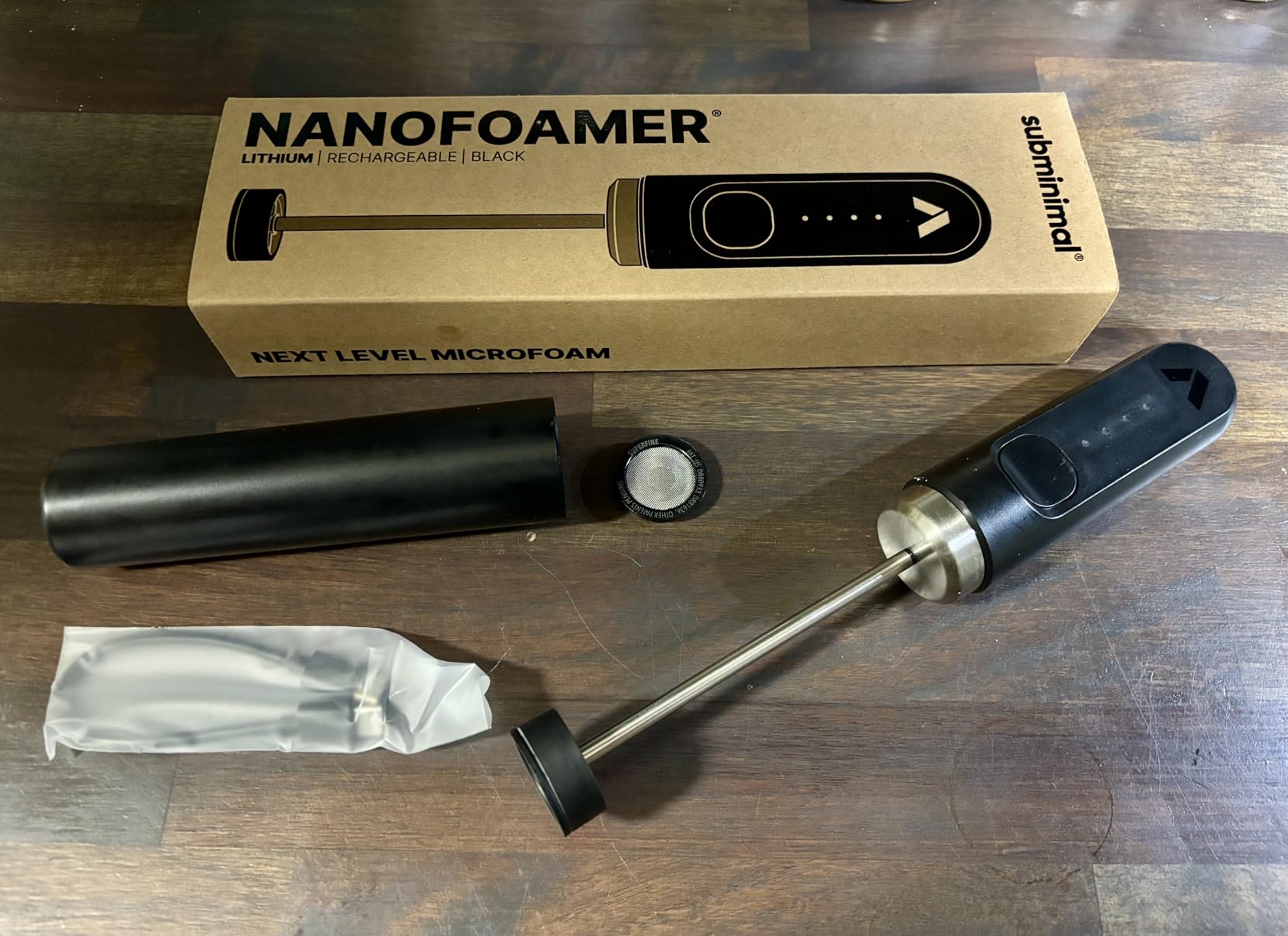Subminimal NanoFoamer Lithium Performance Milk Foamer | USB-C Rechargeable, IP4 Waterproof, Dual-Speed, Stainless Steel | Premium Microfoamed Milk in 30 Seconds, Barista-Style Coffee Drinks at Home customer photo 1