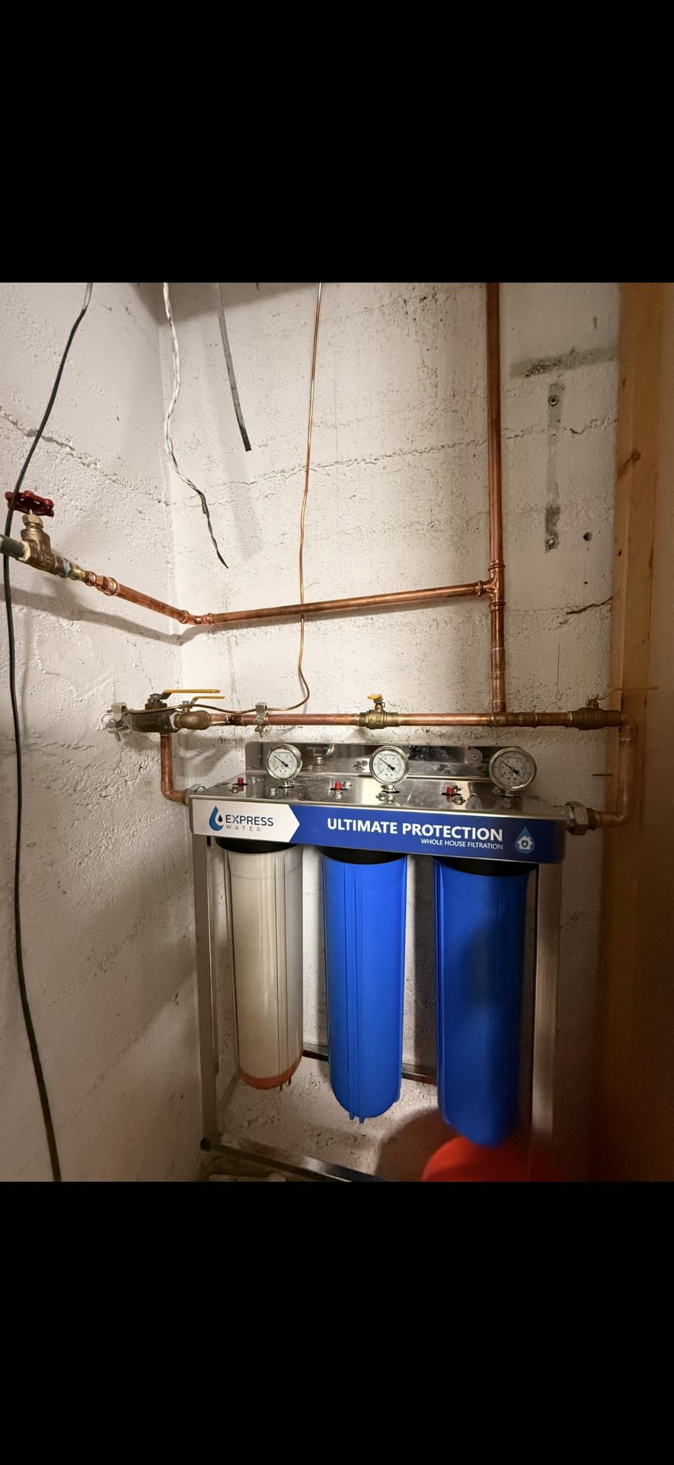 Express Water 3-Stage Whole House Water Filter System, Reduces Heavy Metals, Scale, Chloramine, Chlorine, PFAs, Lead & Arsenic, Free-standing Stainless Steel Frame & 3 Pressure Gauges customer photo 1