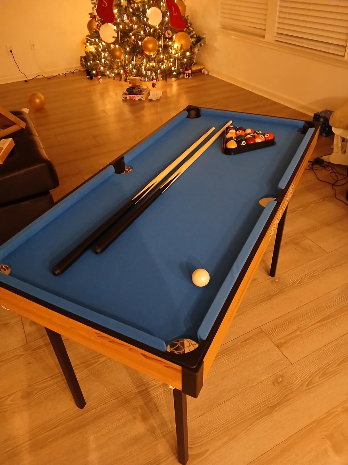 SereneLife 4 in 1 Multi Game Table, 4'x2' Folding Portable Sports Arcade Games with Accessories, Ping Pong, Air Hockey, Pool Billiards, and Shuffleboard, for Indoor, Outdoor, All Ages customer photo 1