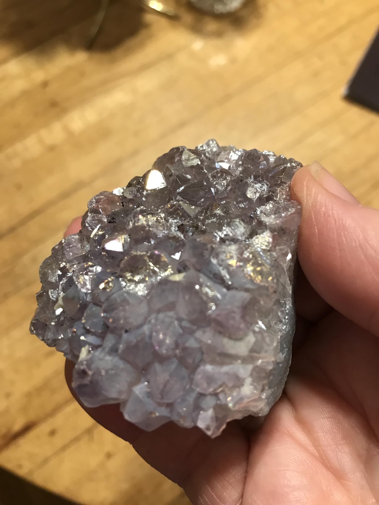 KALIFANO Angel Aura Amethyst Geode - Titanium-Bonded High-Energy Amatista for Reiki, Wicca, Crystal Decor & Metaphysical Gifts - Natural Crystals and Healing Stones (Family Owned) customer photo 2
