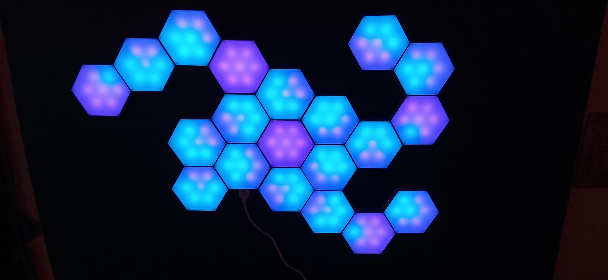 OJQ 8 Pack Hexagon Lights Wall RGB Panel Hexagonal Gaming Led Lights | Room Decor Wall Lights Gifts for Men/Women Honeycomb Shape Panels Hexagon Gaming Led Lights for Bedroom Children customer photo 2