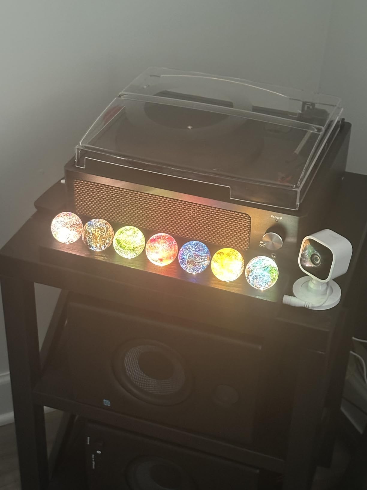 7 Chakra Natural Healing Crystal Spheres with LED Wooden Stand | 40mm Crystal Chakra Balls for Meditation Positive Energy Night Light Decoration customer photo 2