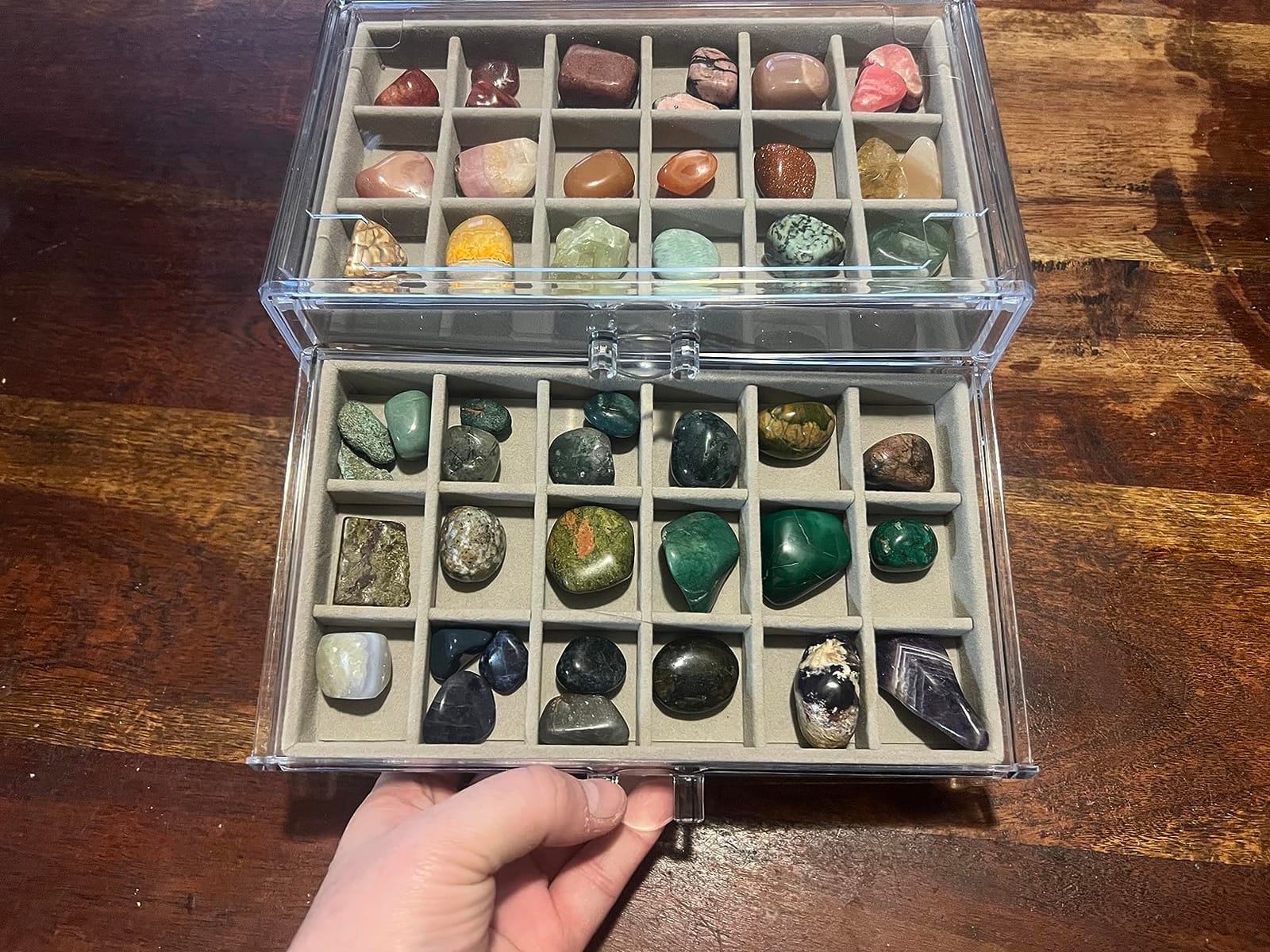 Acrylic Rock Collection Display Case Rock Collection Box for Kids Display Cases for Collectibles Crystal Display Case Holder Shadow Boxes Display Cases Display Cabinet Fossil Display Box customer photo 1