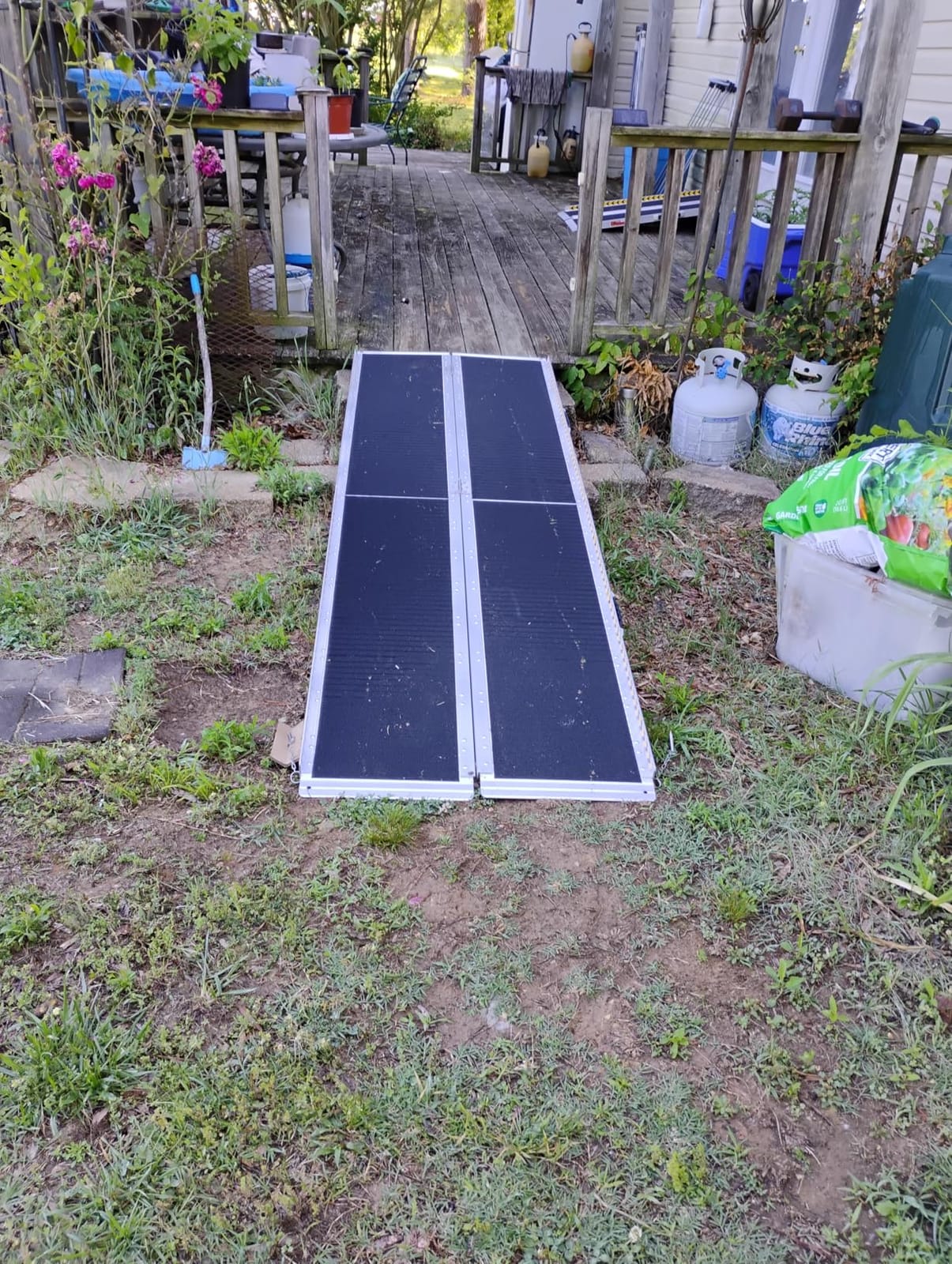 VNN Portable Wheelchair Ramp 4FT, Non-Slip Aluminum Ramps for Wheelchairs for Home, Handicap Wheelchair Ramps for Home Steps, Aluminum Loading Dock Plates, Doorways, Black customer photo 2