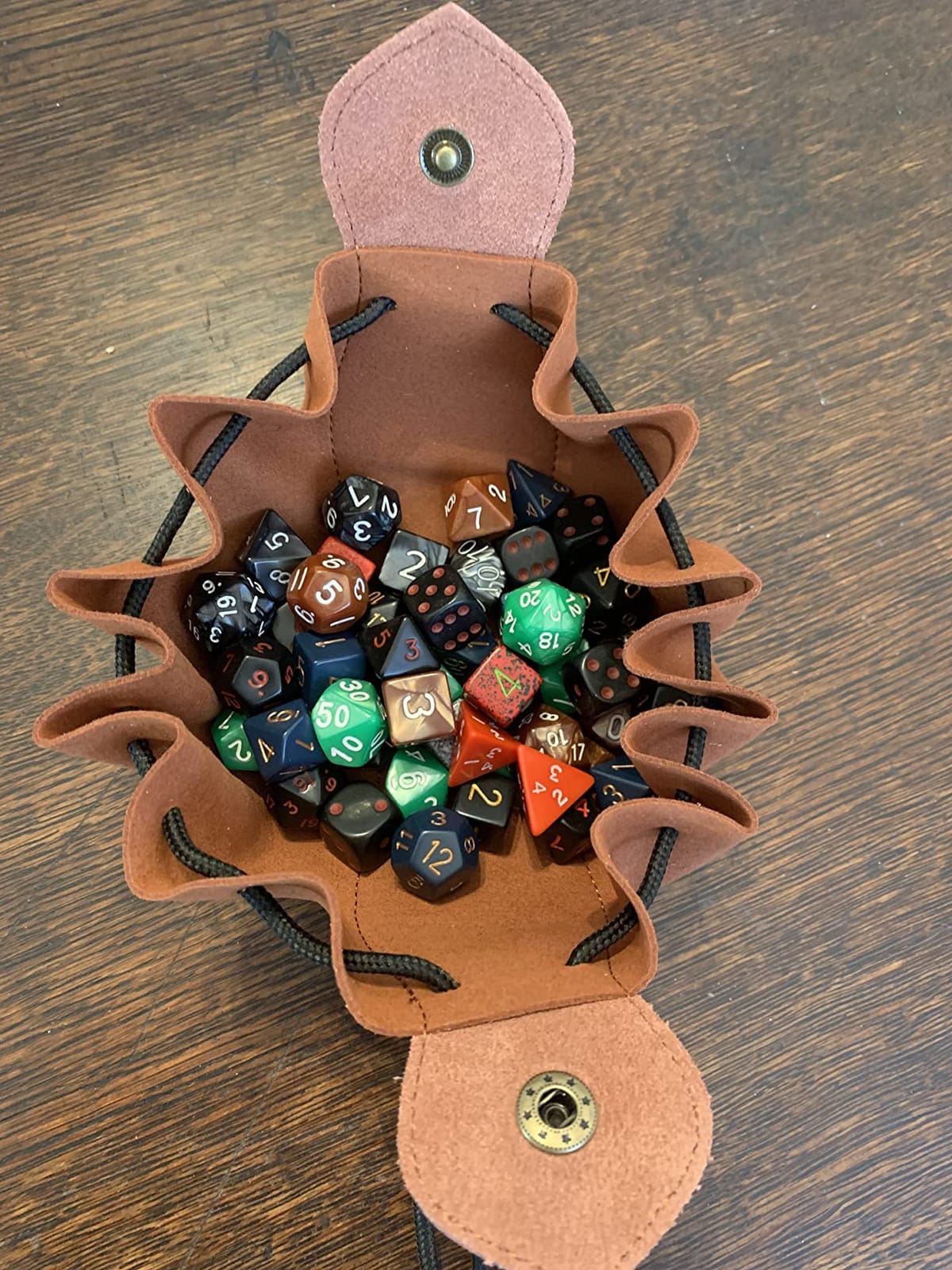 Guilt Free Gaming Genuine Leather RPG Bag | Foil Stamped | Holds 70 Dice | Great for Coins | Timeless Style | Great for DMs and Players customer photo 2