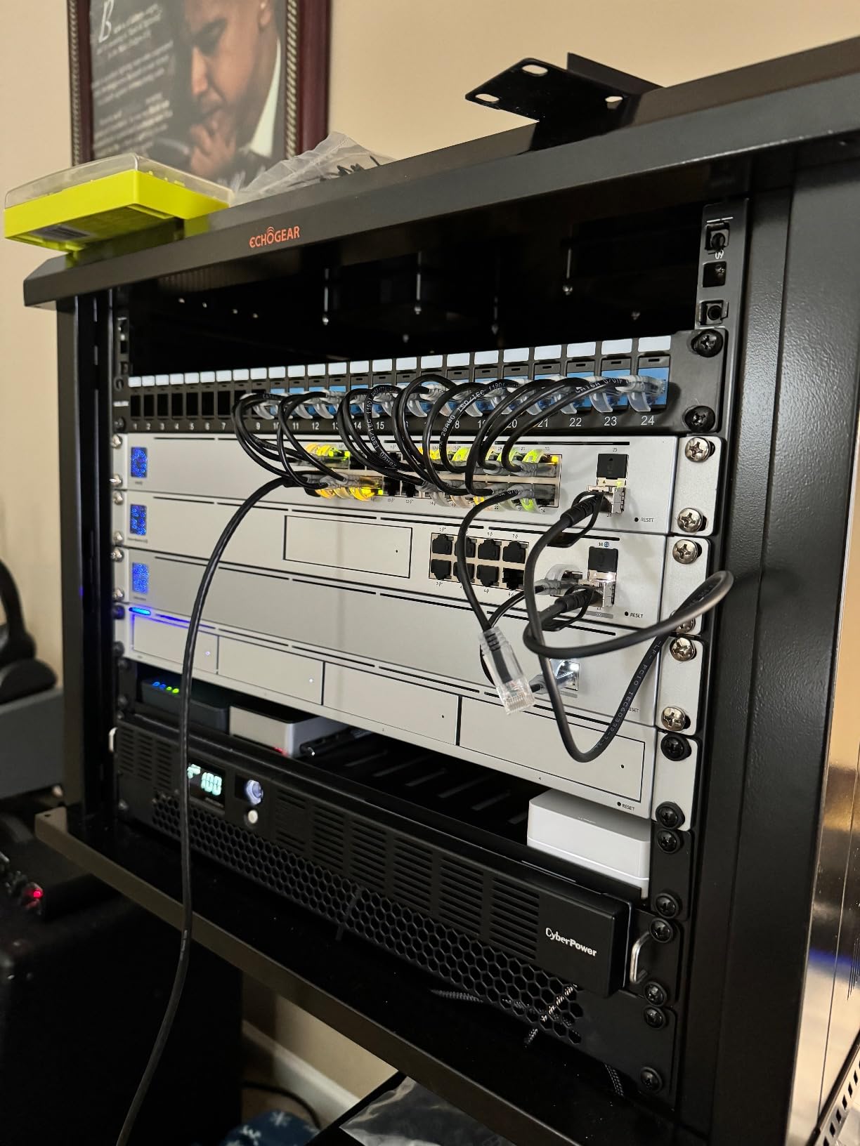 ECHOGEAR 6U Network Rack w/ Enclosed Design, Easy Install, 600mm Depth | Enclosed server rack includes pre-mounted fan, 2x 1U shelves, lockable door, wall mountable design, all hardware for install customer photo 2
