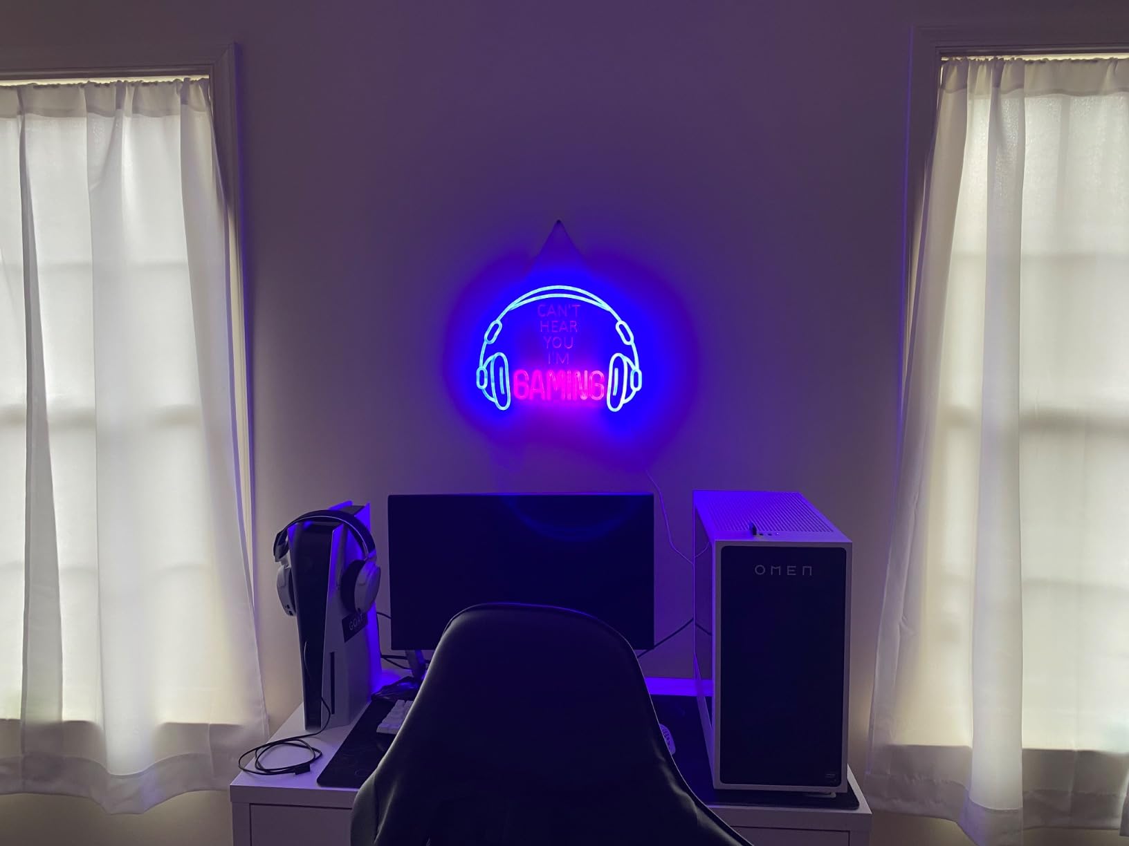 Gaming Neon Sign, Large Bright and Dimmable Colored LED Headset Gamer Neon Light and USB Powered Headphone Lightup Game Signs for Game Zone Video Room Boy Bedroom Wall Decor customer photo 2