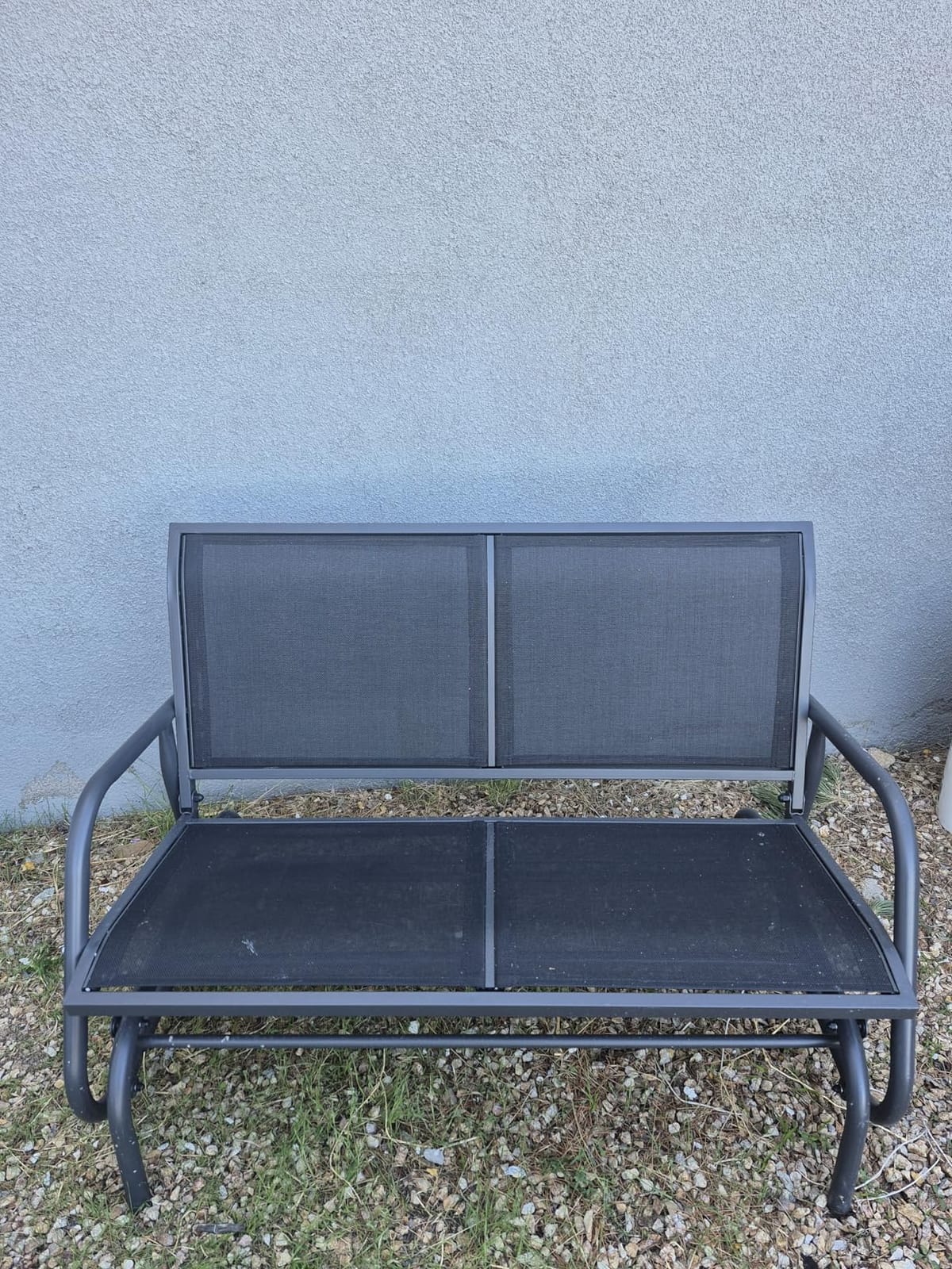 Outsunny 2-Person Outdoor Glider Bench with Steel Frame, Blue | Double Swing Rocking Chair, Loveseat, for Outside Patio, Backyard, Garden, Porch, Powder Coated customer photo 1