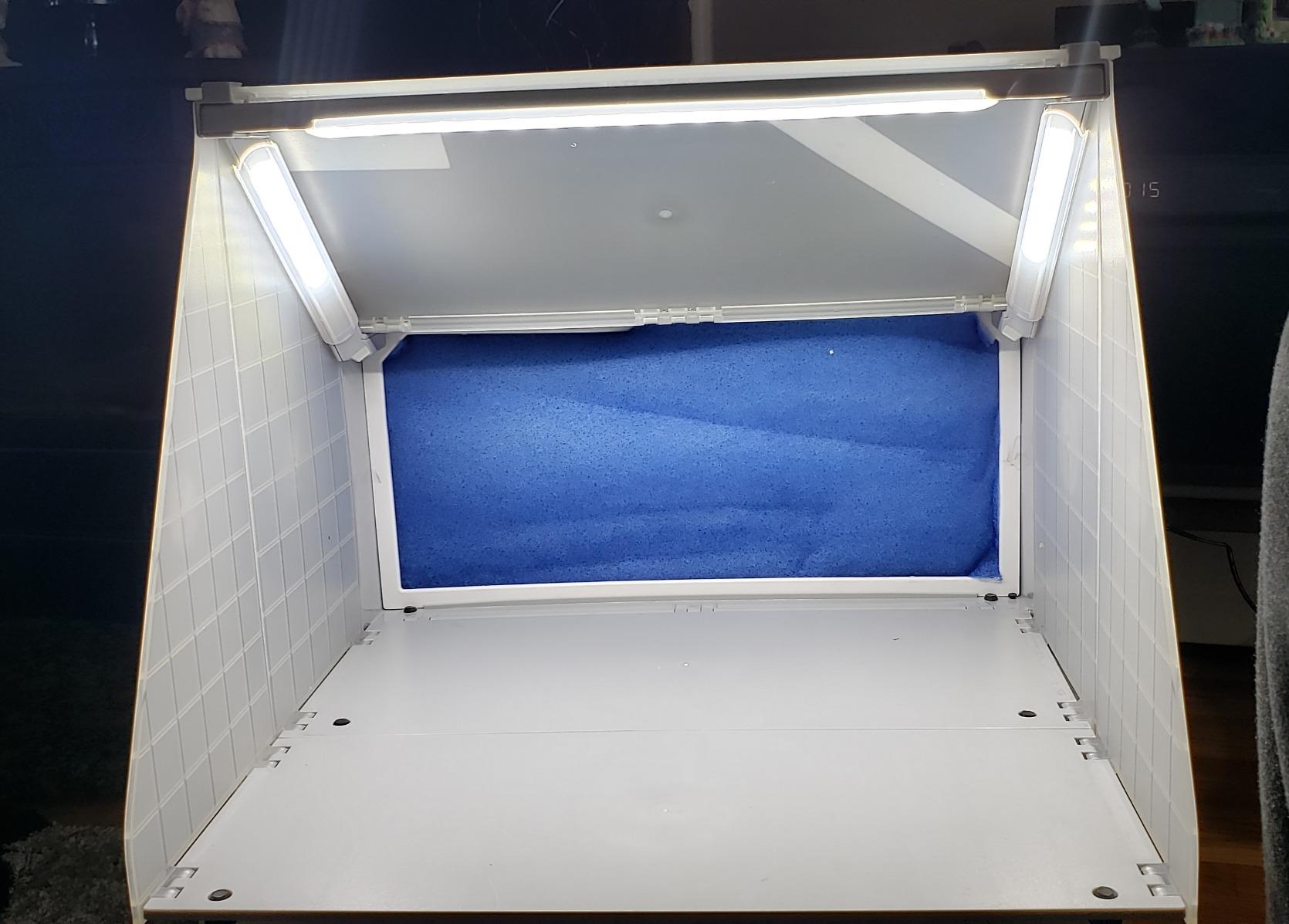 Master Airbrush Portable Airbrush Spray Booth Kit with Dual Exhaust Fans | LED Lights, Turntable & Extension Hose, 16