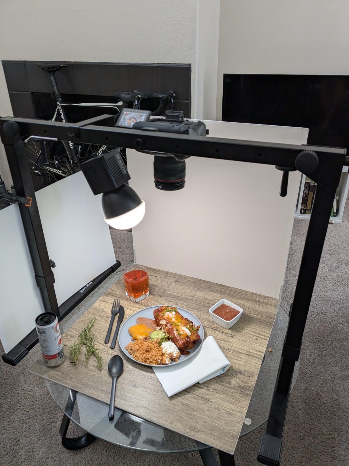 NEEWER Overhead Camera Mount Rig for Top Down Shots, Heavy Duty Steel Tabletop Mount Stand Multi Device Platform for Flat Lay Photography Lighting Cooking Drawing Crafts, For Desks≥3.3'/1m Long, ST100 customer photo 1