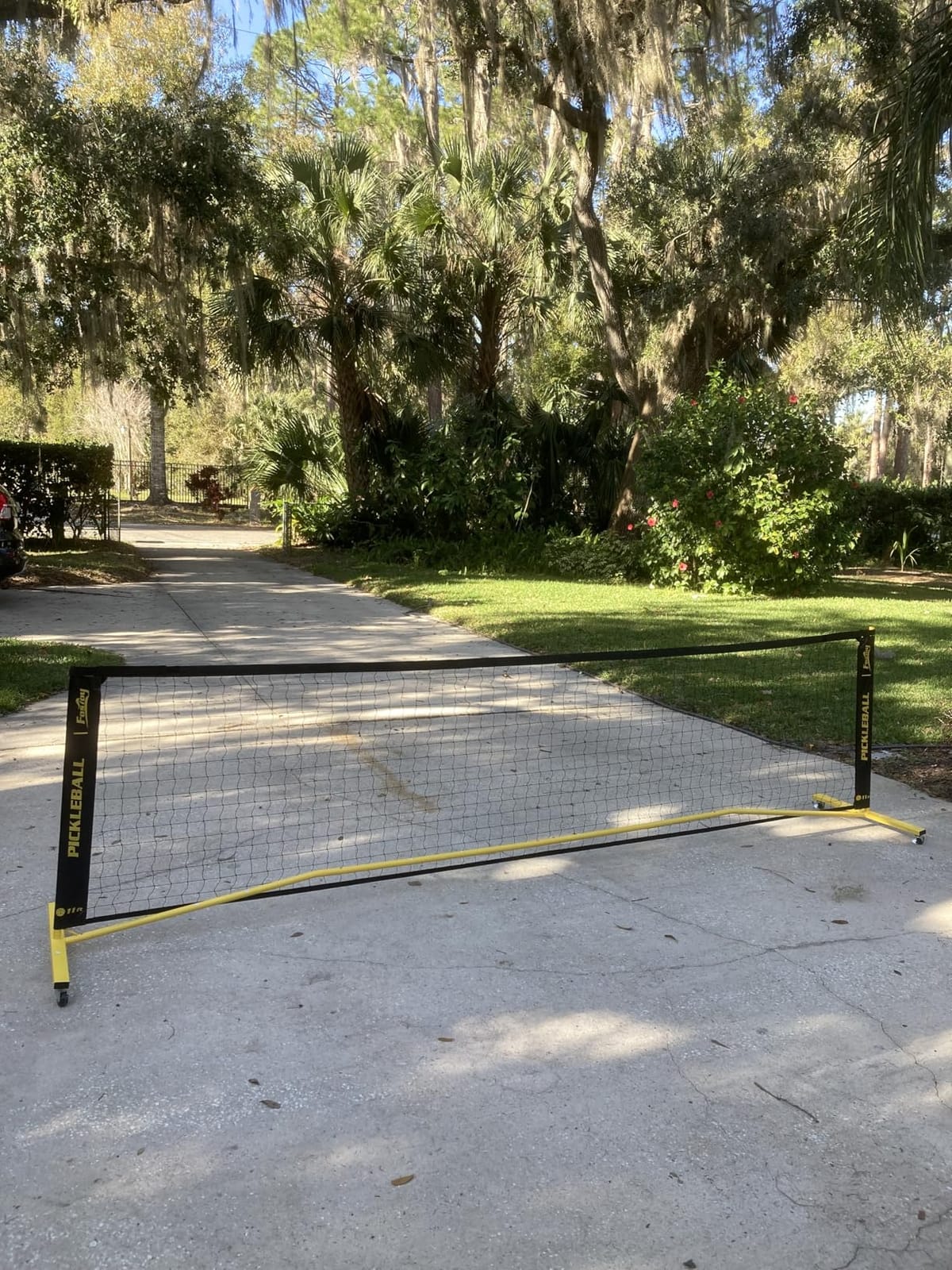 Fostoy Portable Pickleball Net Set with Wheels, Regulation Size 22 FT & Half Court 11 FT, Steady Metal Frame Pickle Ball Net Set System with Carry Bag for Backyards, Driveways, and Garages customer photo 2