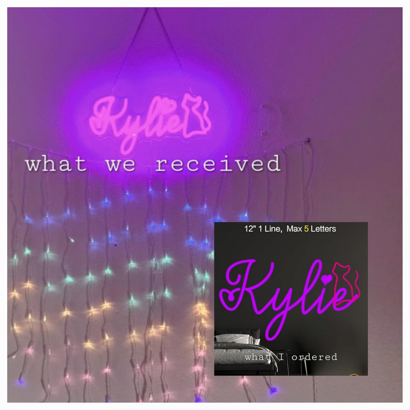 Custom Neon Sign, Personalized Neon Name Sign for Birthday Gifts | Customizable, Neon Sign For Wall Decor, Neon Lights Sign, Light up Sign, LED Name Light, Bar Party Business Logo customer photo 1