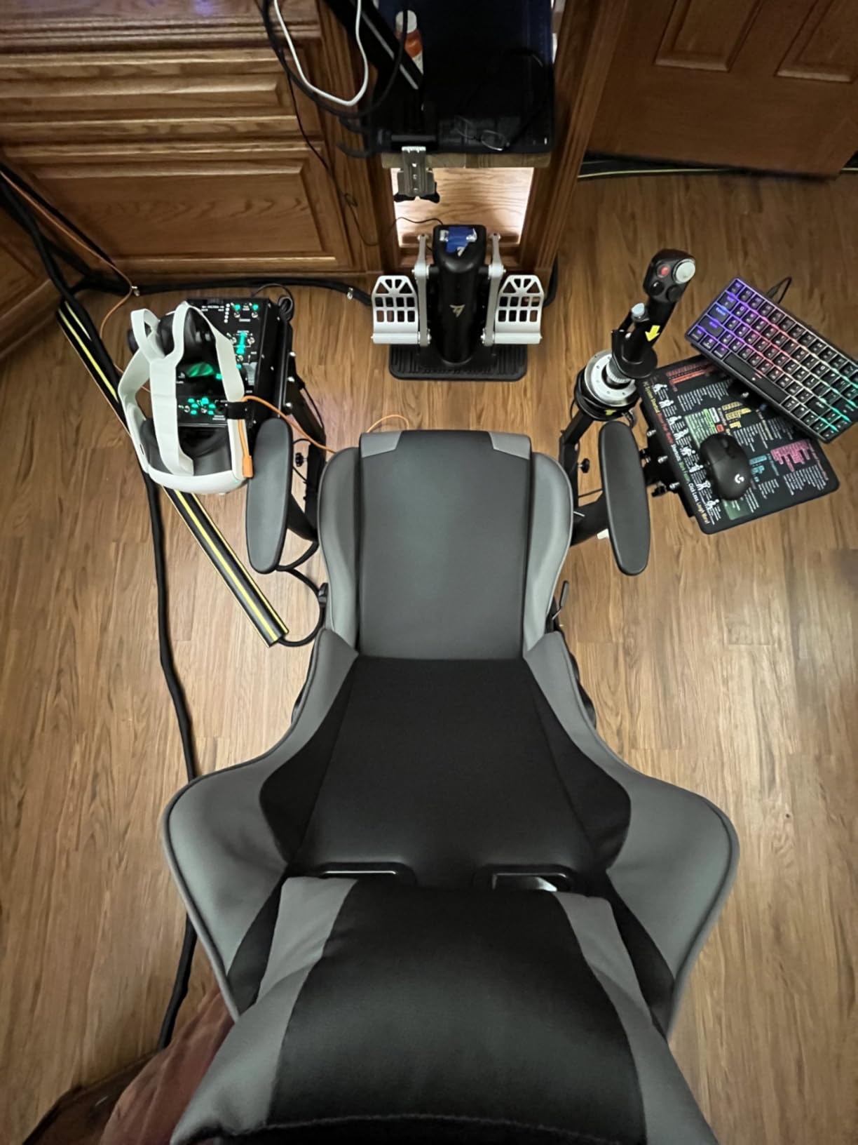 Marada Flight Joystick Hotas Mount with Chair Adjustable Fit for Thrustmaster, for Logitech X56 X52, for Hotas Warthog, More Stable Flight Simulator Cockpit with Seat, Not Include Gaming Devices customer photo 1