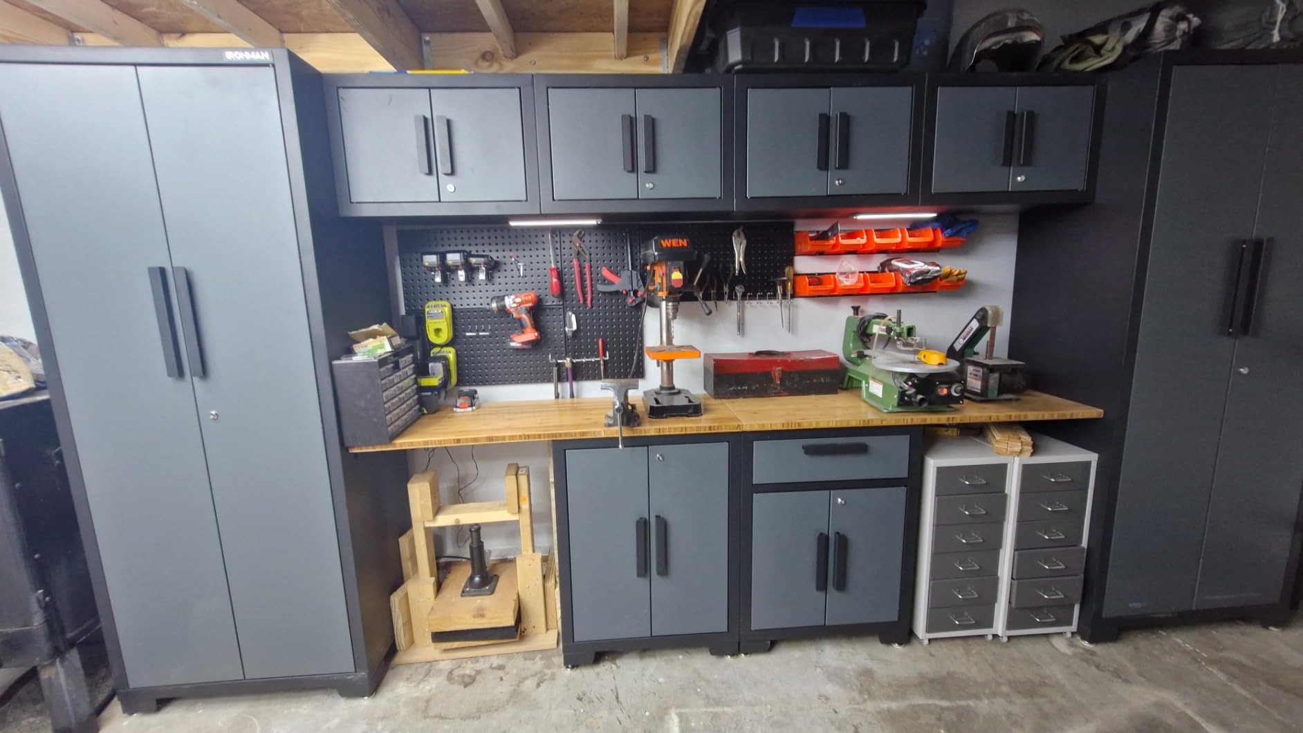 Ultrawall Pegboard Wall Organizer, Black Metal Pegboard Panels, Garage Storage System with Hooks and Storage Bins, 59pcs customer photo 2