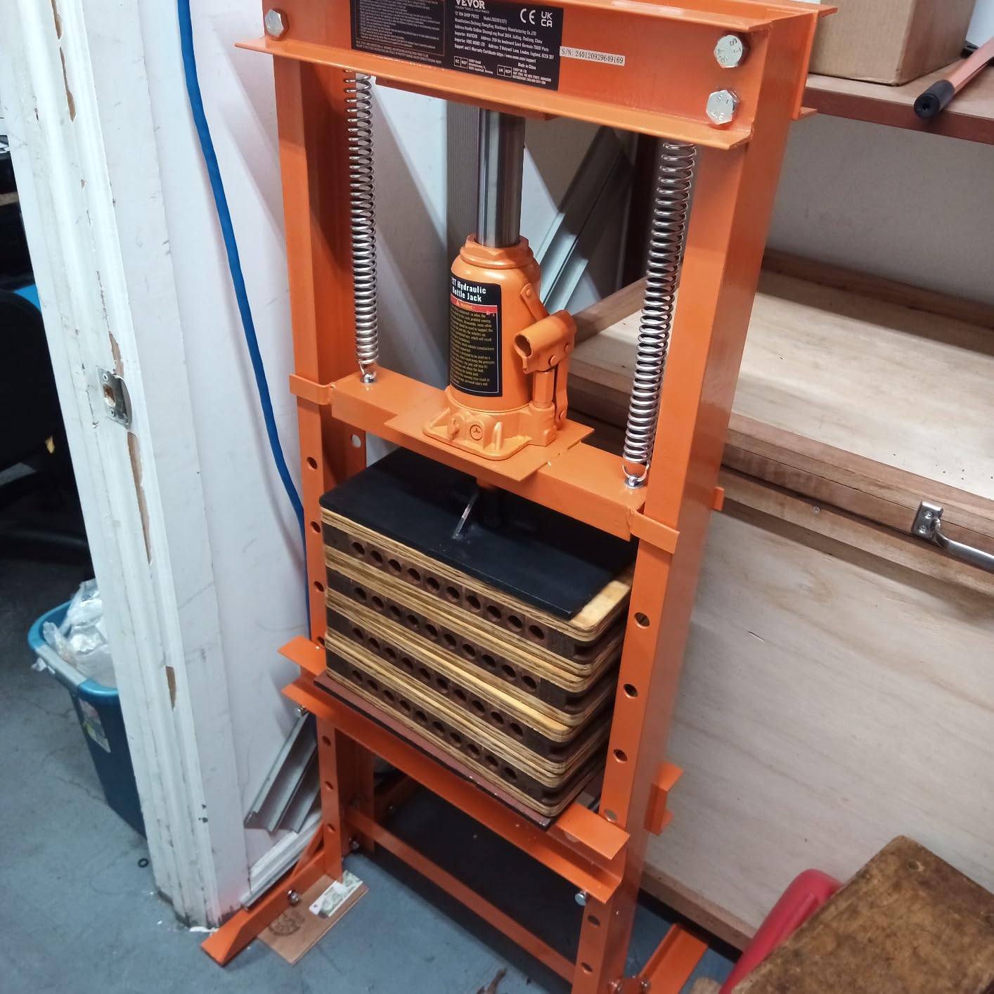 VEVOR Hydraulic 12 Ton H-Frame Garage Floor Adjustable Shop Press customer photo 1
