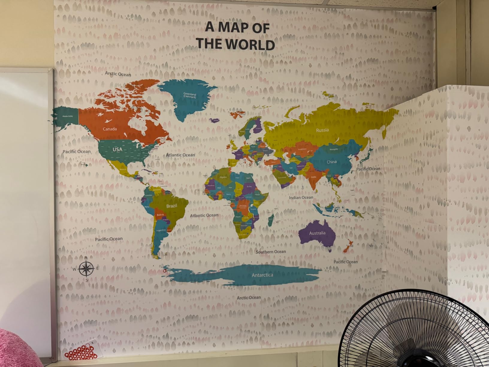 DECOWALL Large Colorful Political World Map Wall Decals Stickers (DL3-2302) | Peel and stick removable geography decor with labeled countries, oceans and compass rose for classroom, homeschool and office customer photo 1