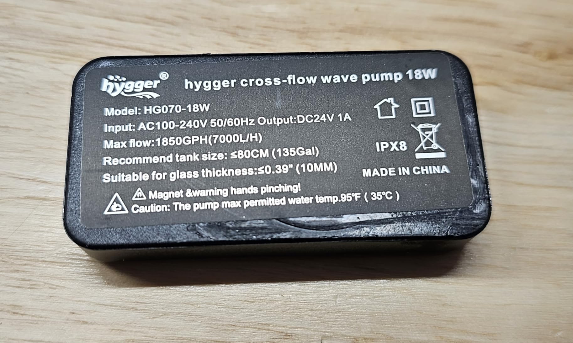 hygger Aquarium Wave Maker, Adjustable Cross Flow Pump with LED Display Controller, Magnetic DC 24V Aquarium Powerhead for Freshwater and Marine Reef Aquariums Up to 135 Gallon (18w) customer photo 1