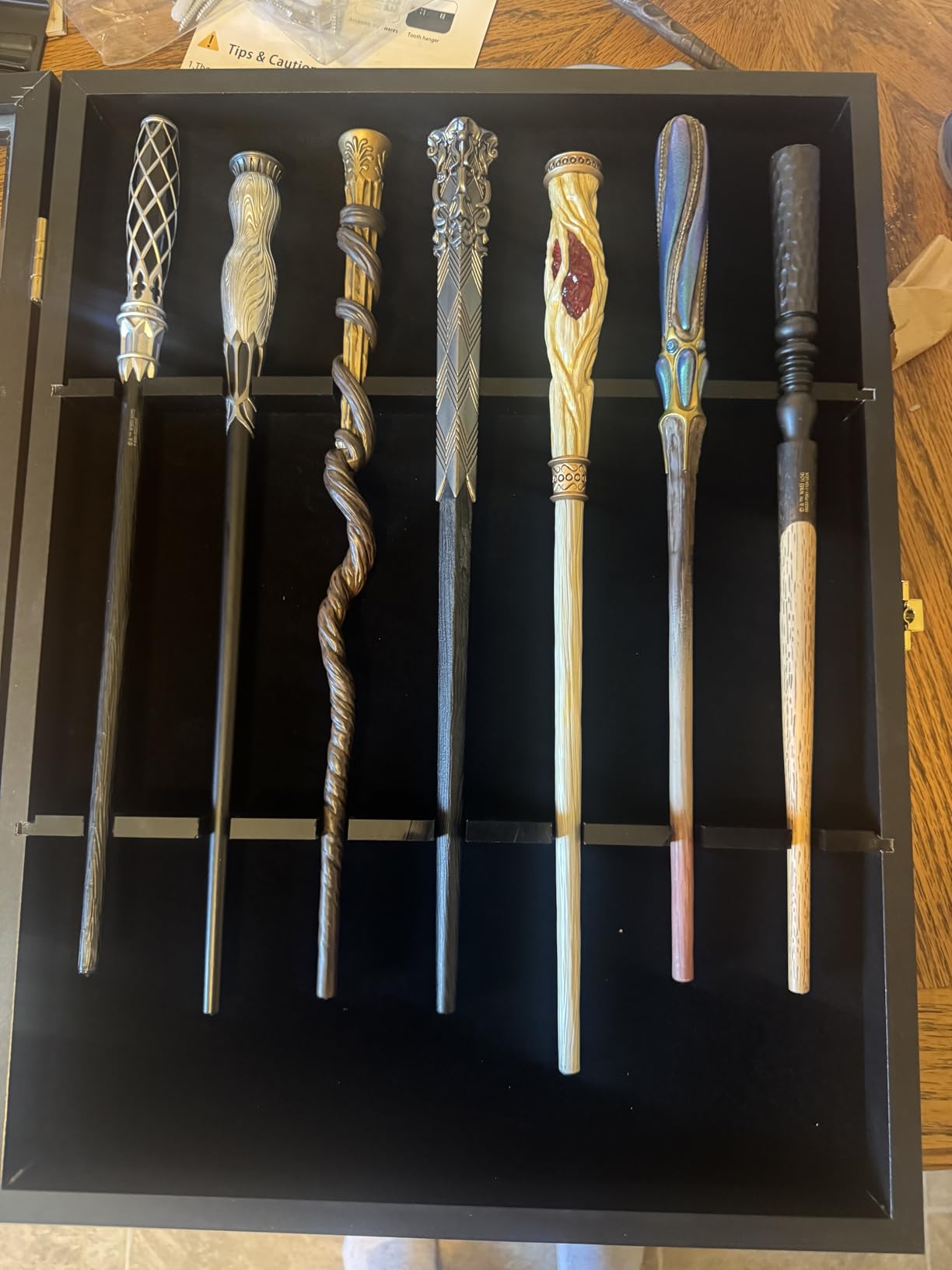 14 Wands Display Case Lockable Wall Mount Wood Wand Holder | Universal Wizard Magic Wand Stand customer photo 1