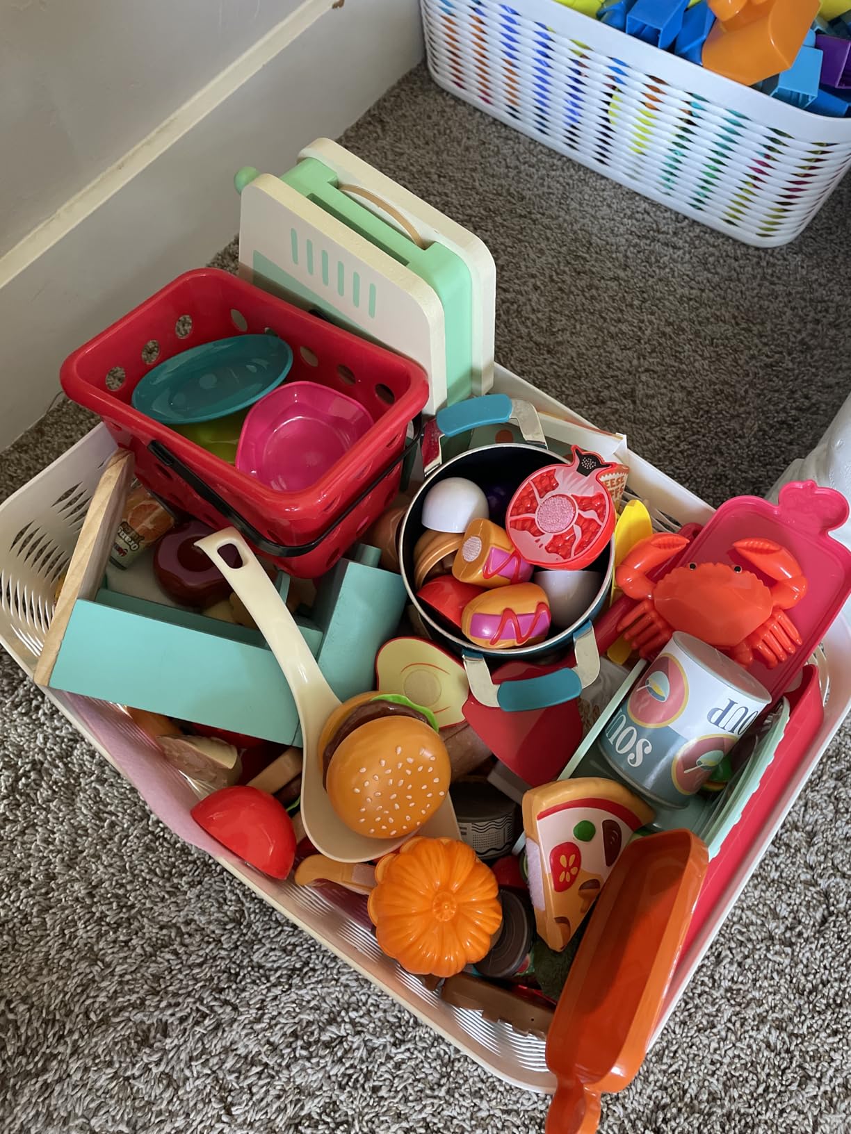 LAUGIGLE Pretend Play Food for Kids Kitchen, 78Pc Cutting Toy Food with Storage Bag | Pretend Play Food for Kids Kitchen-Toys Food with Veggies, Fruits, Play Kitchen Accessories, Boys Girls Gift customer photo 1