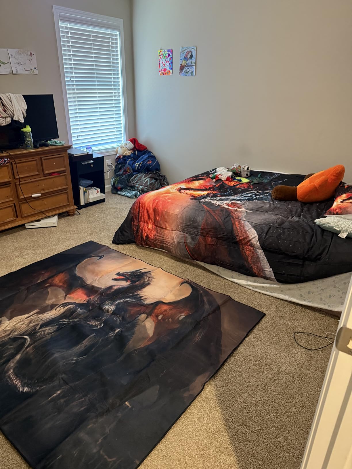 Large Area Rug 5'x6' Carpet for Bedroom Living Room Kids Room Home Decor Rugs Mat Non Slip The Dragon On Castle customer photo 1