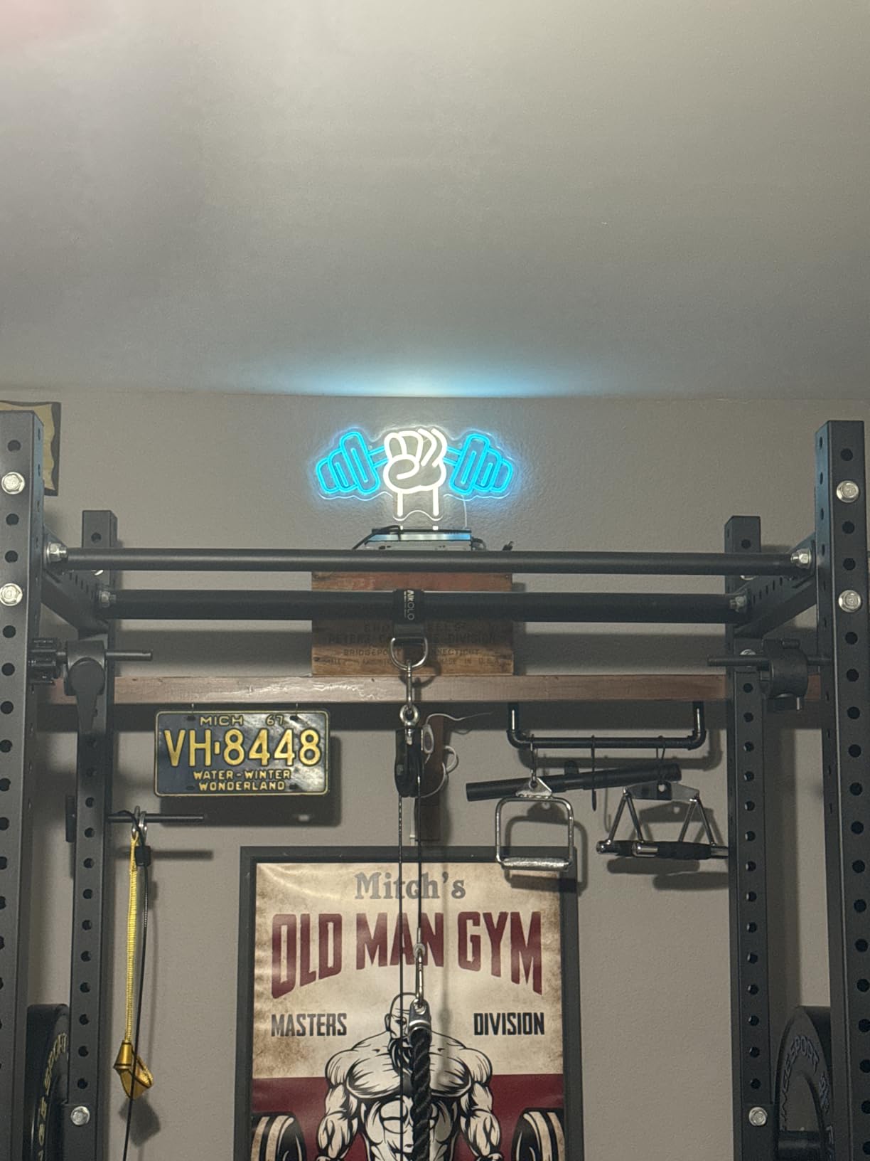 Dumbbell Neon Sign For Home Decor, Bedroom Decor, Led Sign, Room Neon Sign, Gym Decor, Sports Neon Sign, Men Women Wall Decor Gift Size 12'' customer photo 2